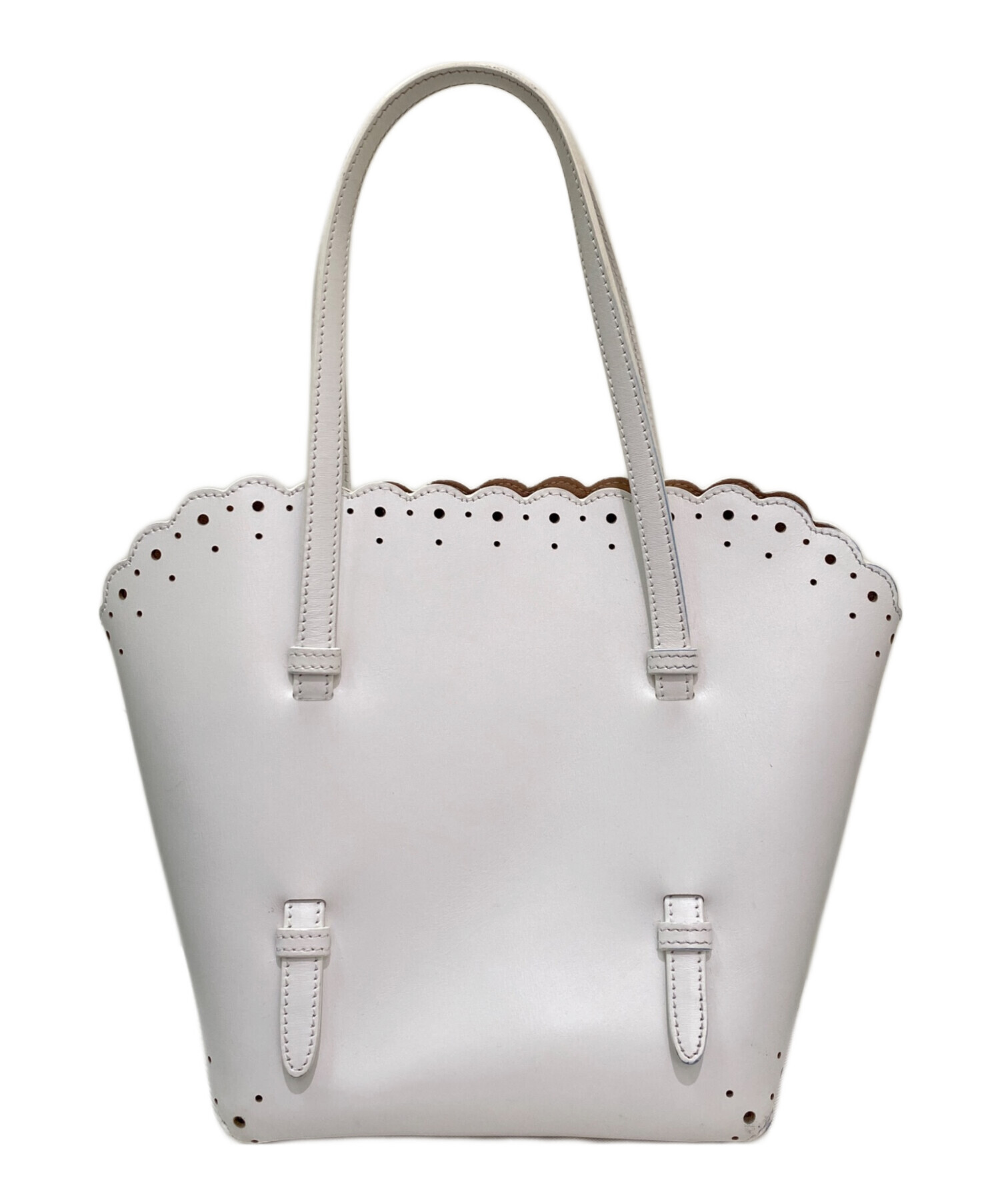 中古・古着通販】ALAIA (アライア) パンチングハンドバッグ ホワイト