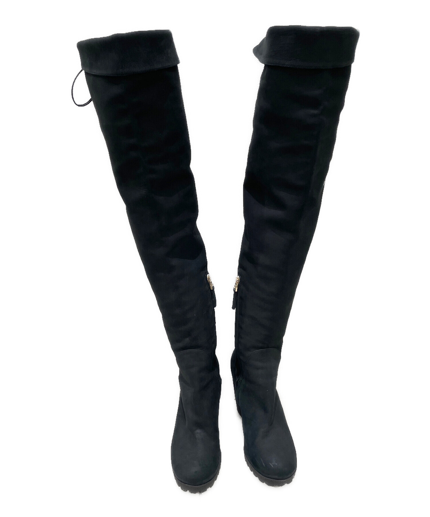 中古・古着通販】FENDI (フェンディ) 編み上げロングブーツ ブラック