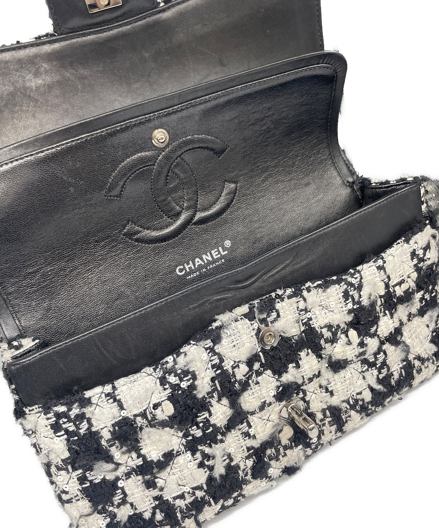 中古・古着通販】CHANEL (シャネル) Wフラップ マトラッセ ツイード