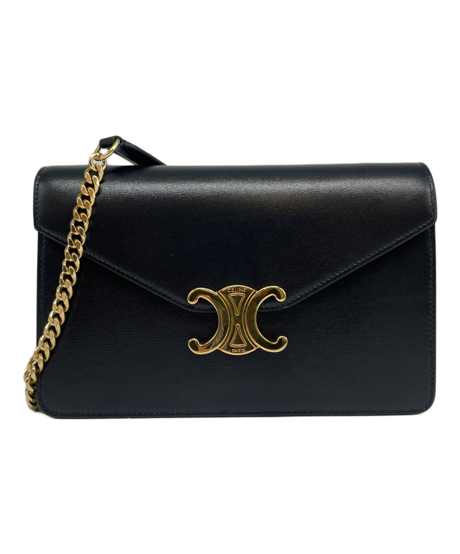 中古・古着通販】CELINE (セリーヌ) チェーンウォレット ブラック