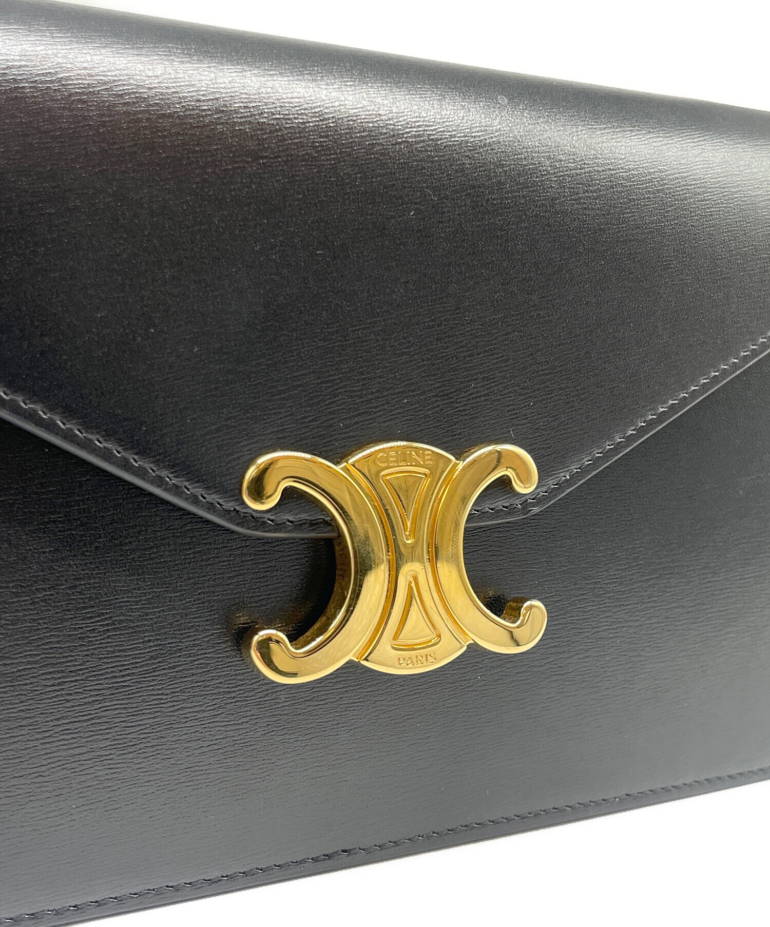 中古・古着通販】CELINE (セリーヌ) チェーンウォレット ブラック