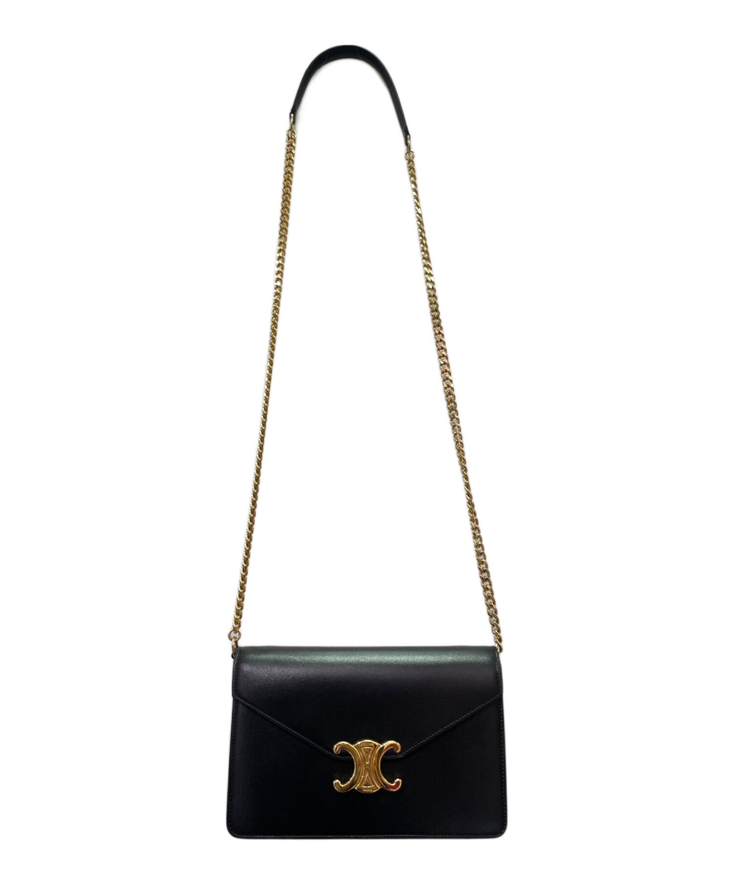 中古・古着通販】CELINE (セリーヌ) チェーンウォレット ブラック