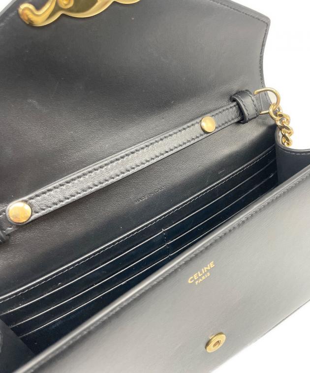 中古・古着通販】CELINE (セリーヌ) チェーンウォレット ブラック