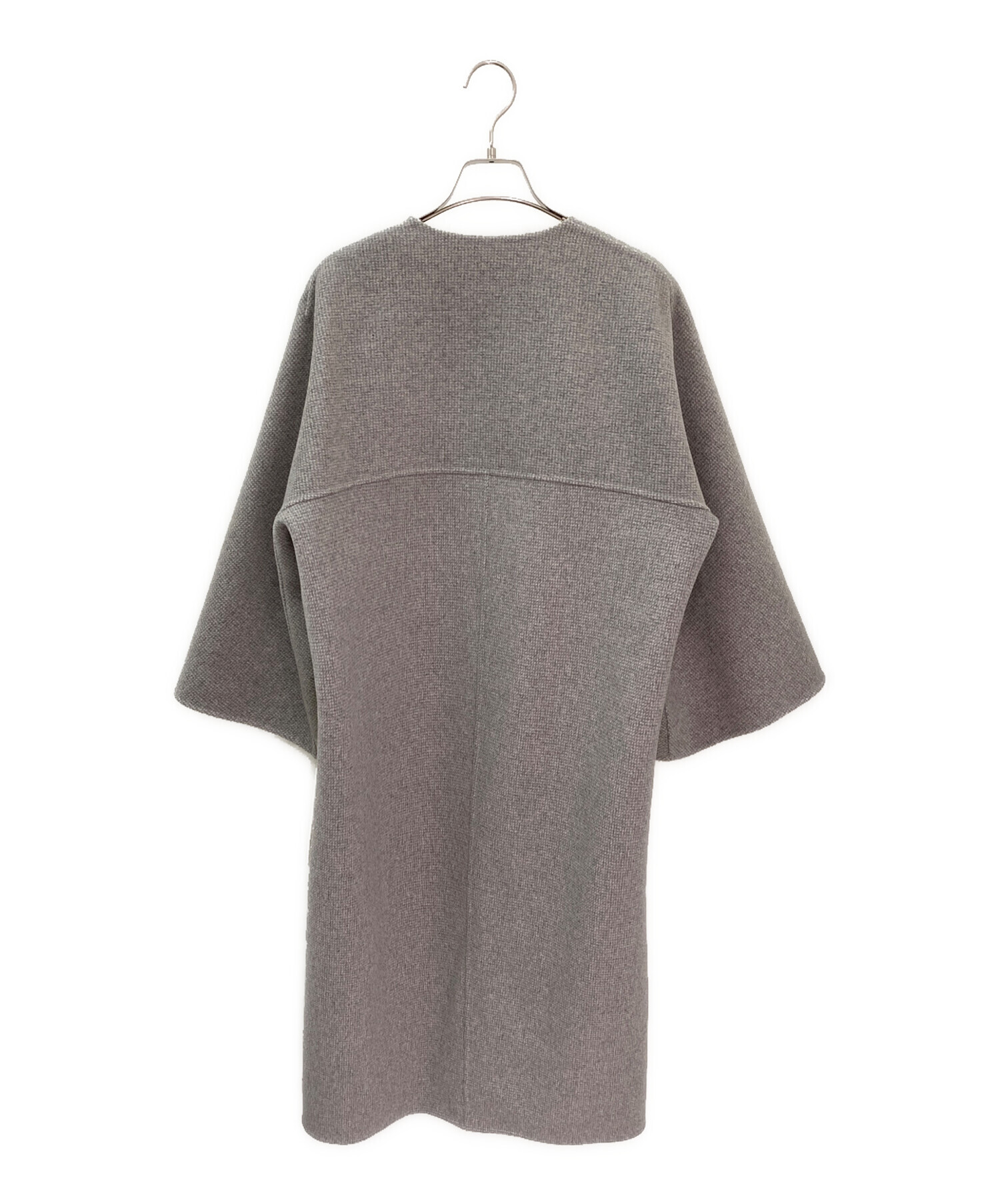 中古・古着通販】DRAWER (ドゥロワー) ノーカラーコート ブラック