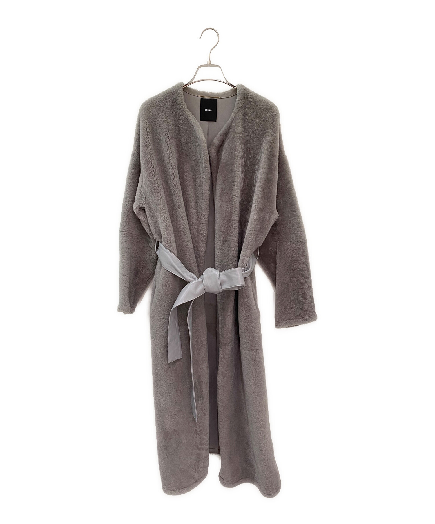 中古・古着通販】ebure (エブール) ムートンコート ライトグレー