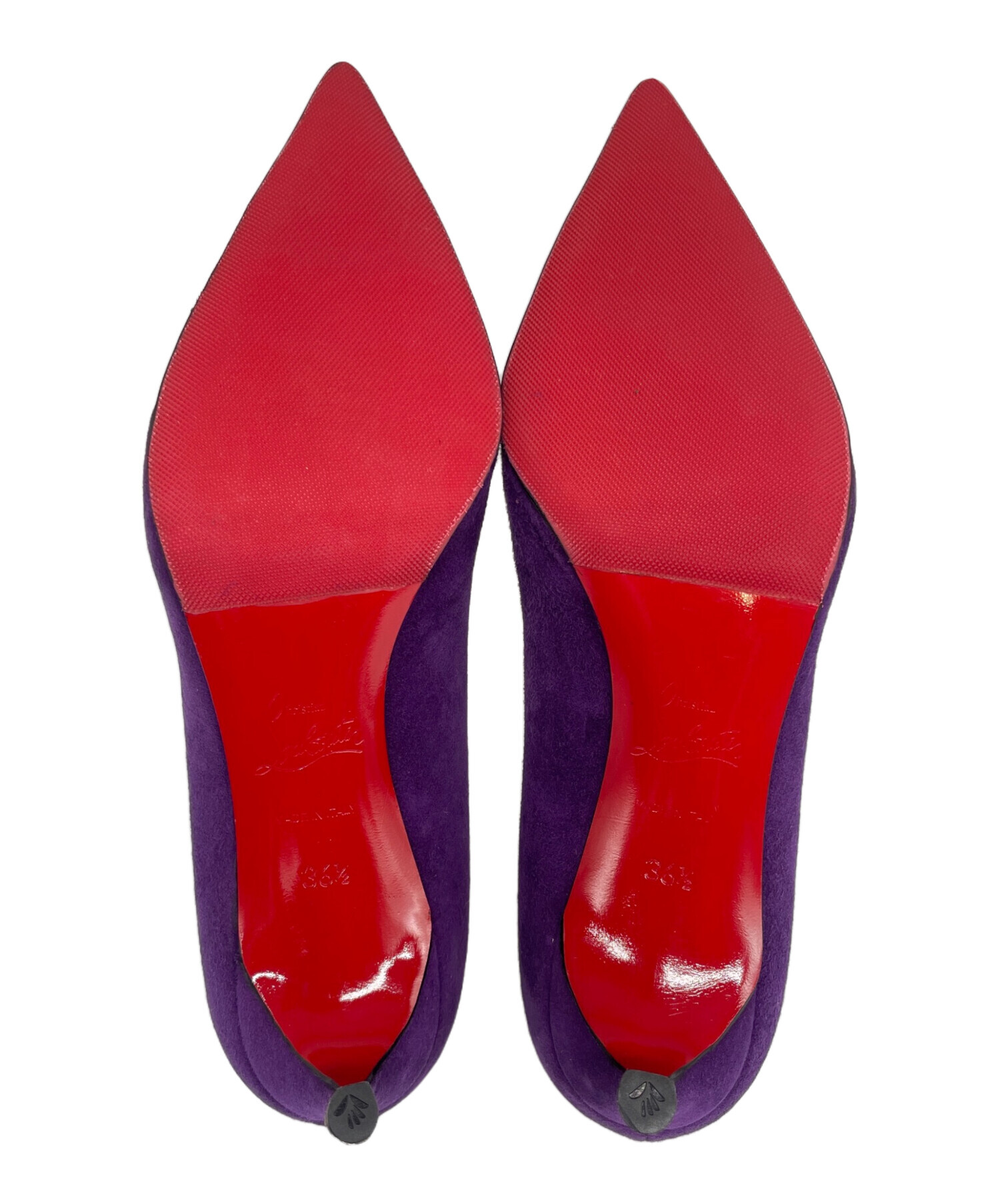 クリスチャンルブタン スエード パンプス ハイヒール ポインテッドトゥ パープル 中古・古着通販】Christian Louboutin (クリスチャン・ルブタン