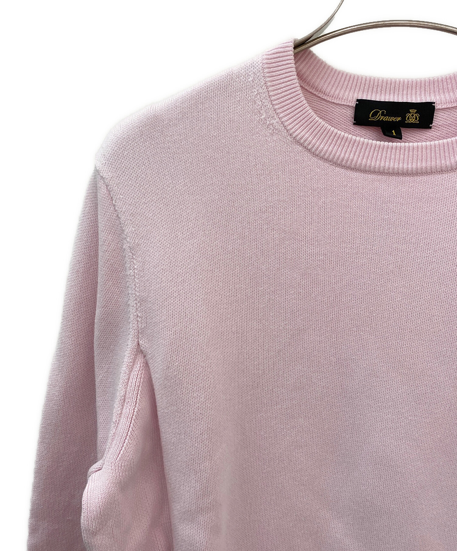 中古・古着通販】DRAWER (ドゥロワー) 12Gインレイ編みリブクルー