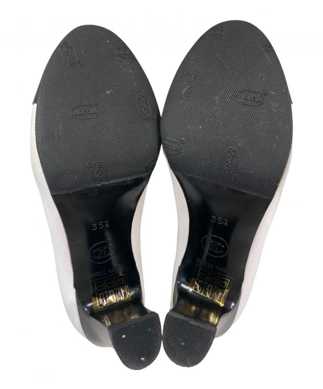 中古・古着通販】CHANEL (シャネル) バイカラーパンプス ブラック