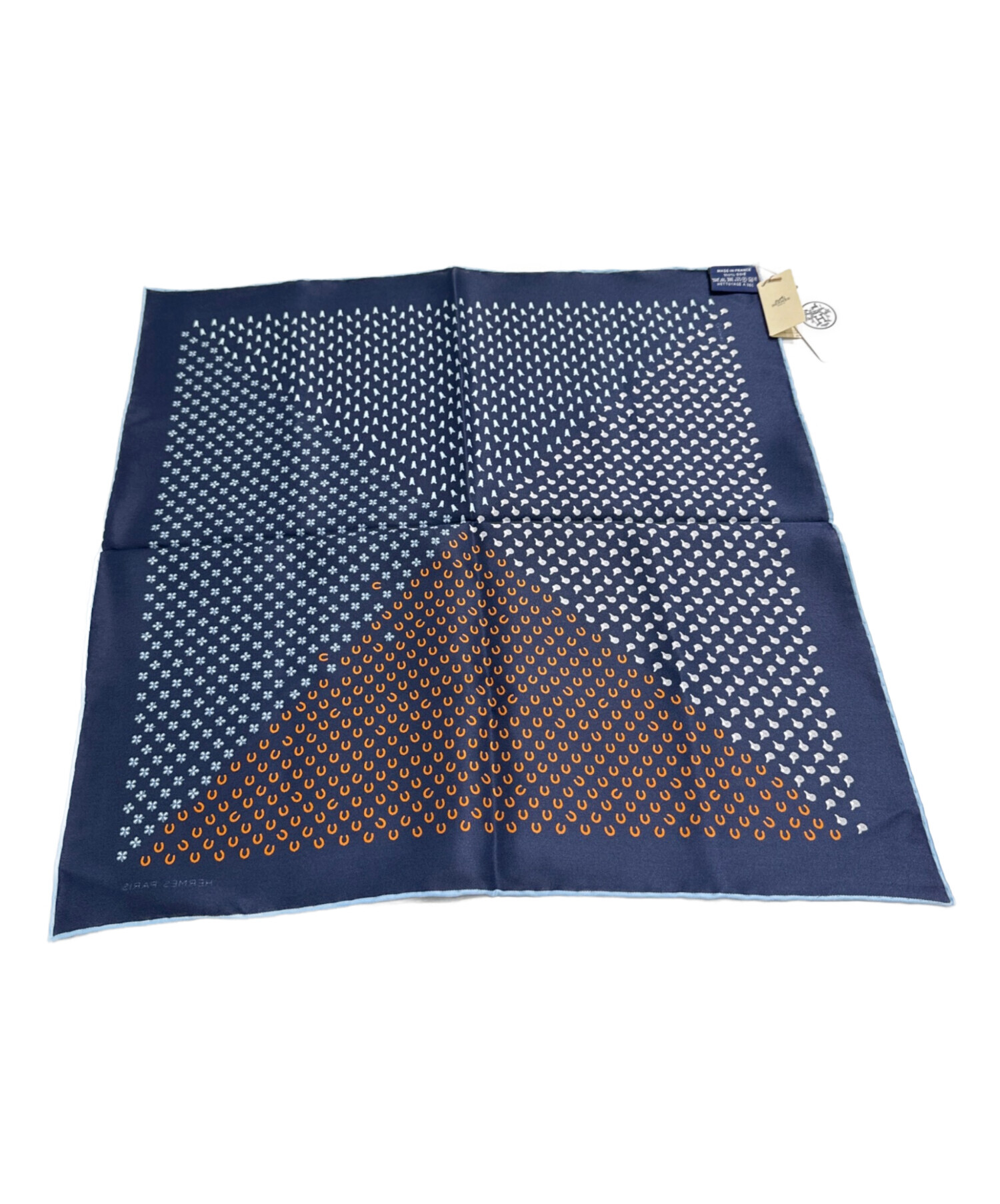 未使用タグ付き　エルメス　カレ 45 中古・古着通販】HERMES (エルメス) カレ45 ネイビー 未使用品