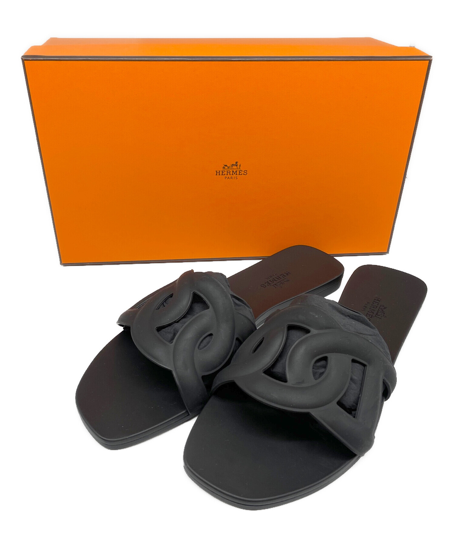 中古・古着通販】HERMES (エルメス) ALOHA ラバーサンダル ブラック