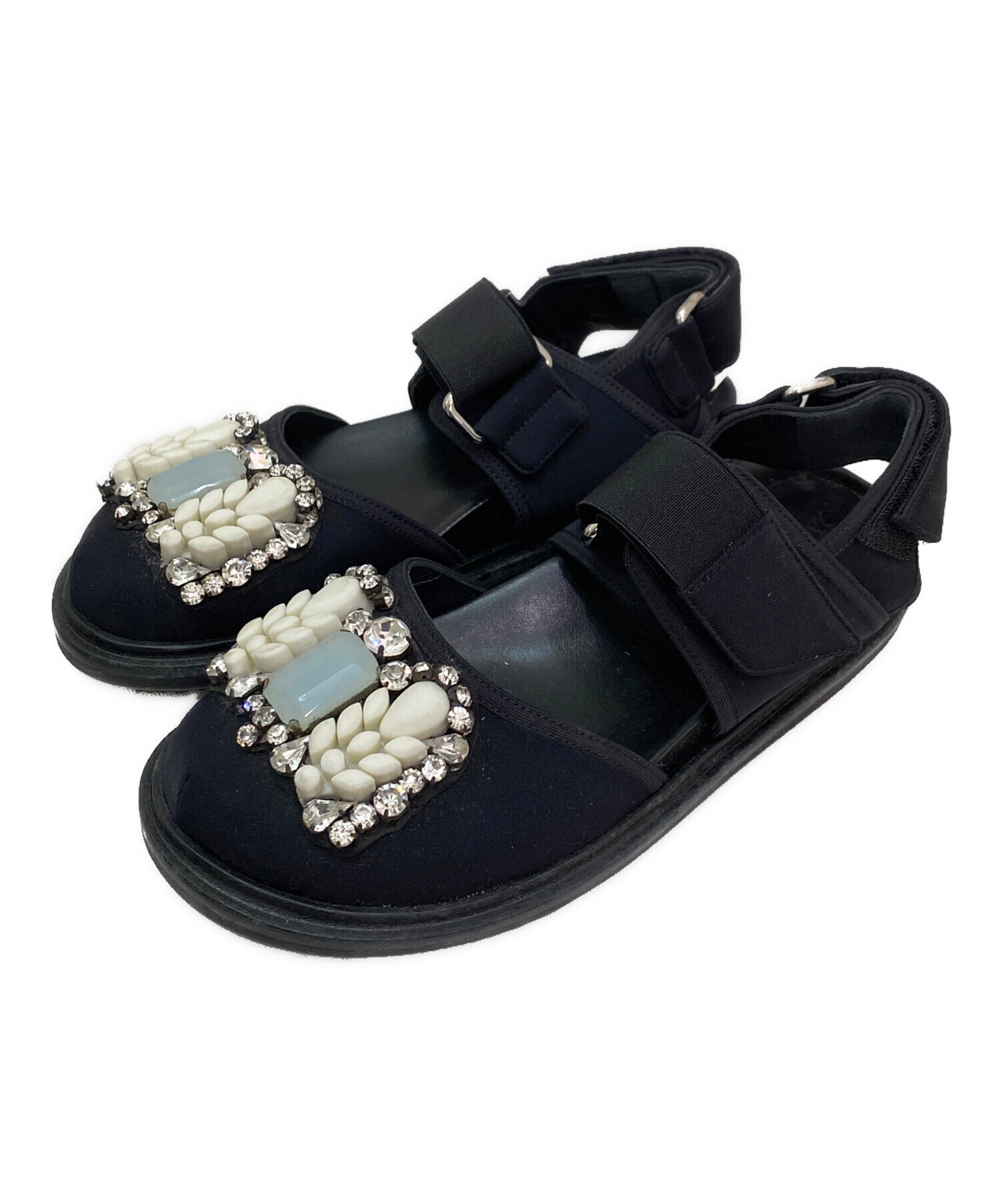 ✨未使用　MARNI マルニ　ビジュー　ストラップ　サンダル　花柄　23cm 中古・古着通販】MARNI (マルニ) ビジュースポーツサンダル ブラック