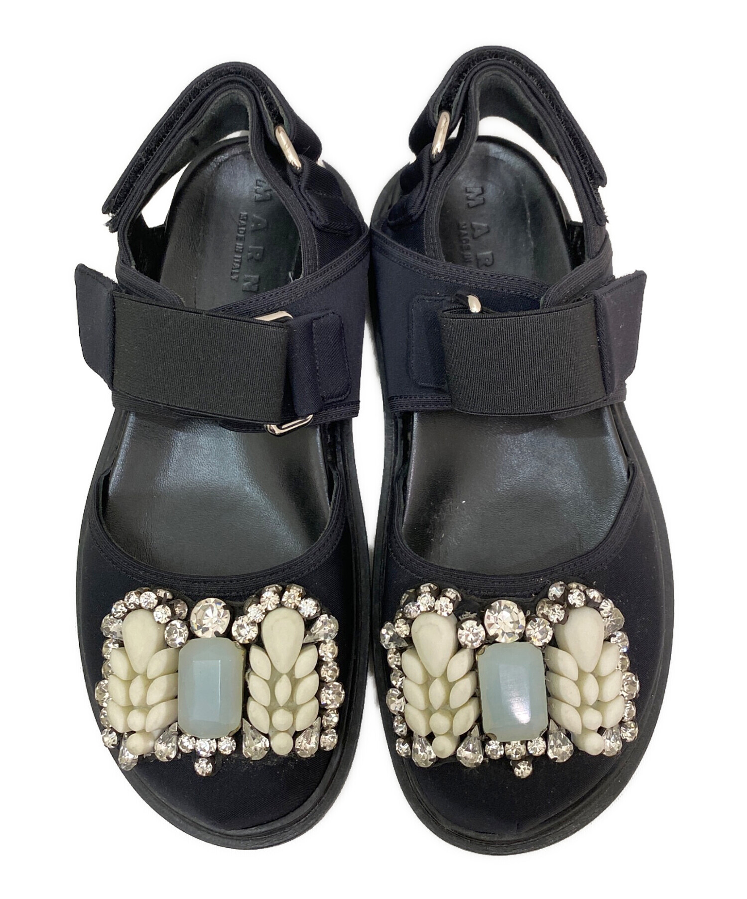 ✨未使用　MARNI マルニ　ビジュー　ストラップ　サンダル　花柄　23cm 中古・古着通販】MARNI (マルニ) ビジュースポーツサンダル ブラック