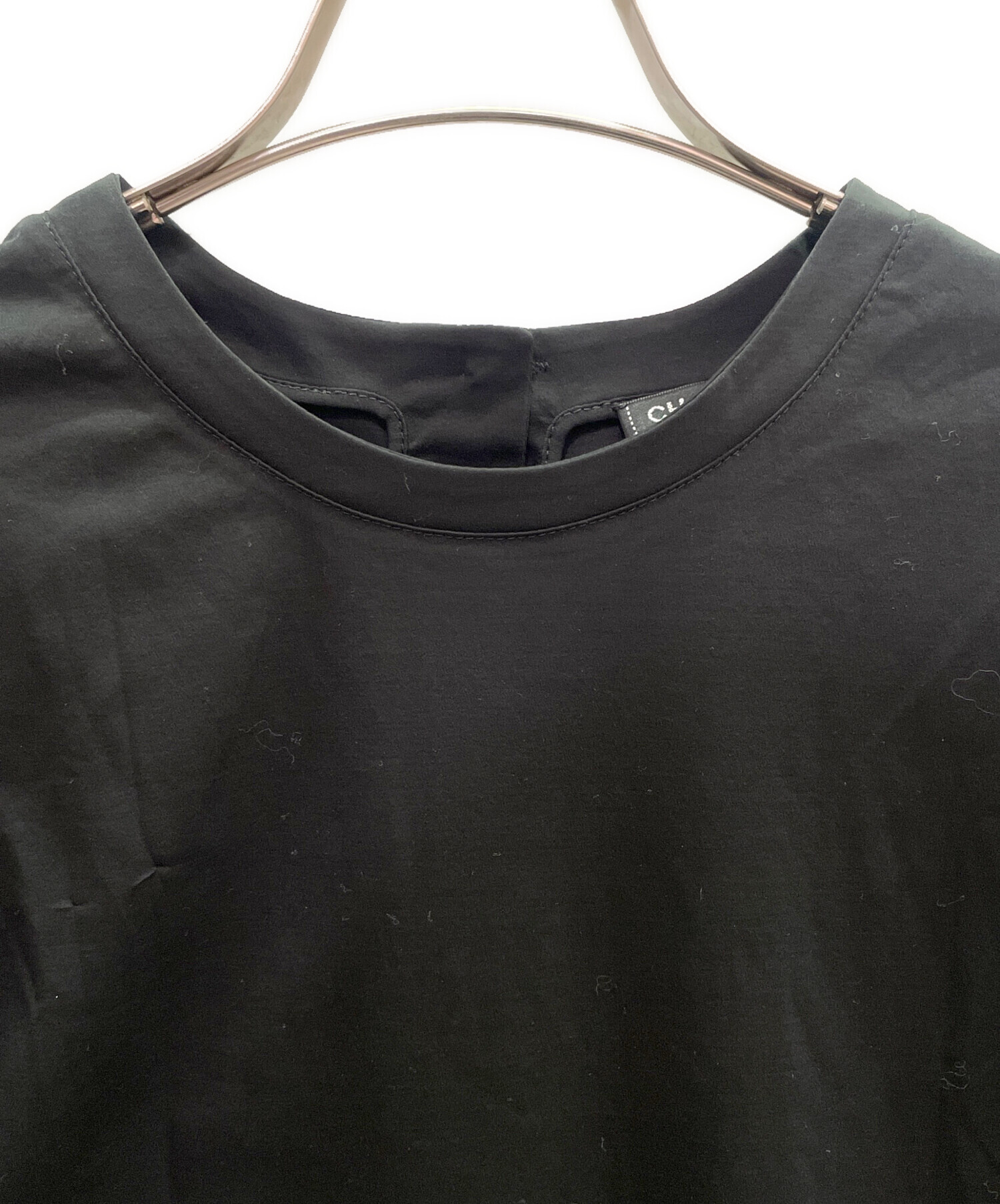 CHANEL 半袖 カットソー チェーン装飾 Ｔシャツ 黒 シャネル CHANEL（シャネル） Tシャツ カットソー ロゴ ココマーク 黒 コットン