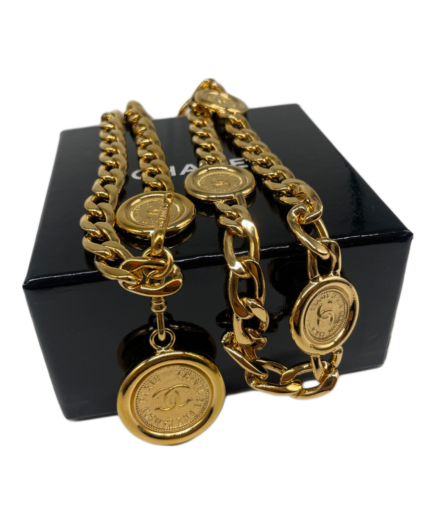 中古・古着通販】CHANEL (シャネル) チェーンベルト ゴールド