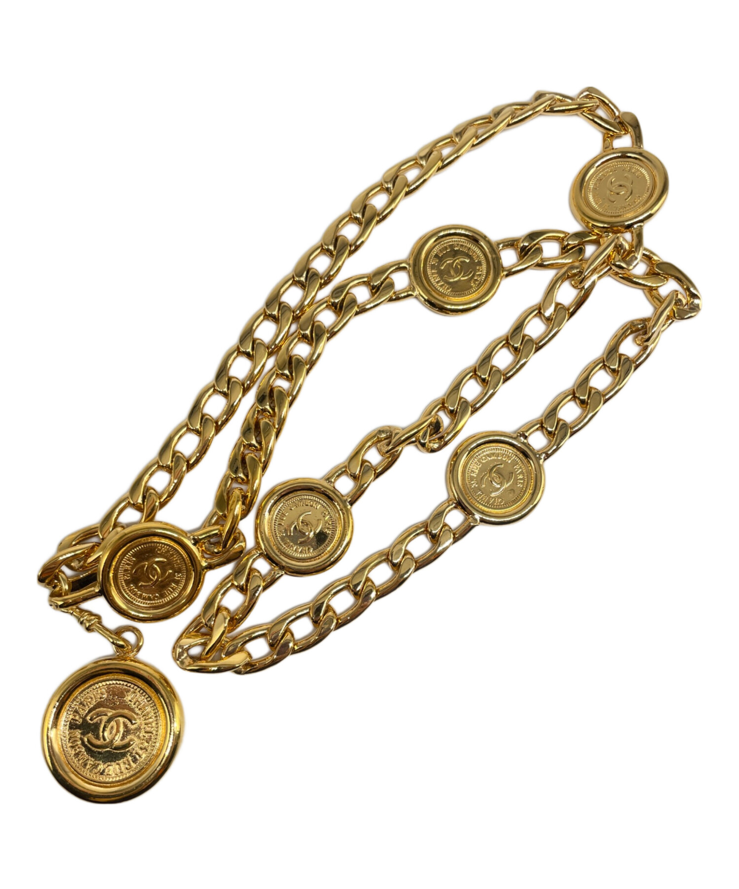 中古・古着通販】CHANEL (シャネル) チェーンベルト ゴールド