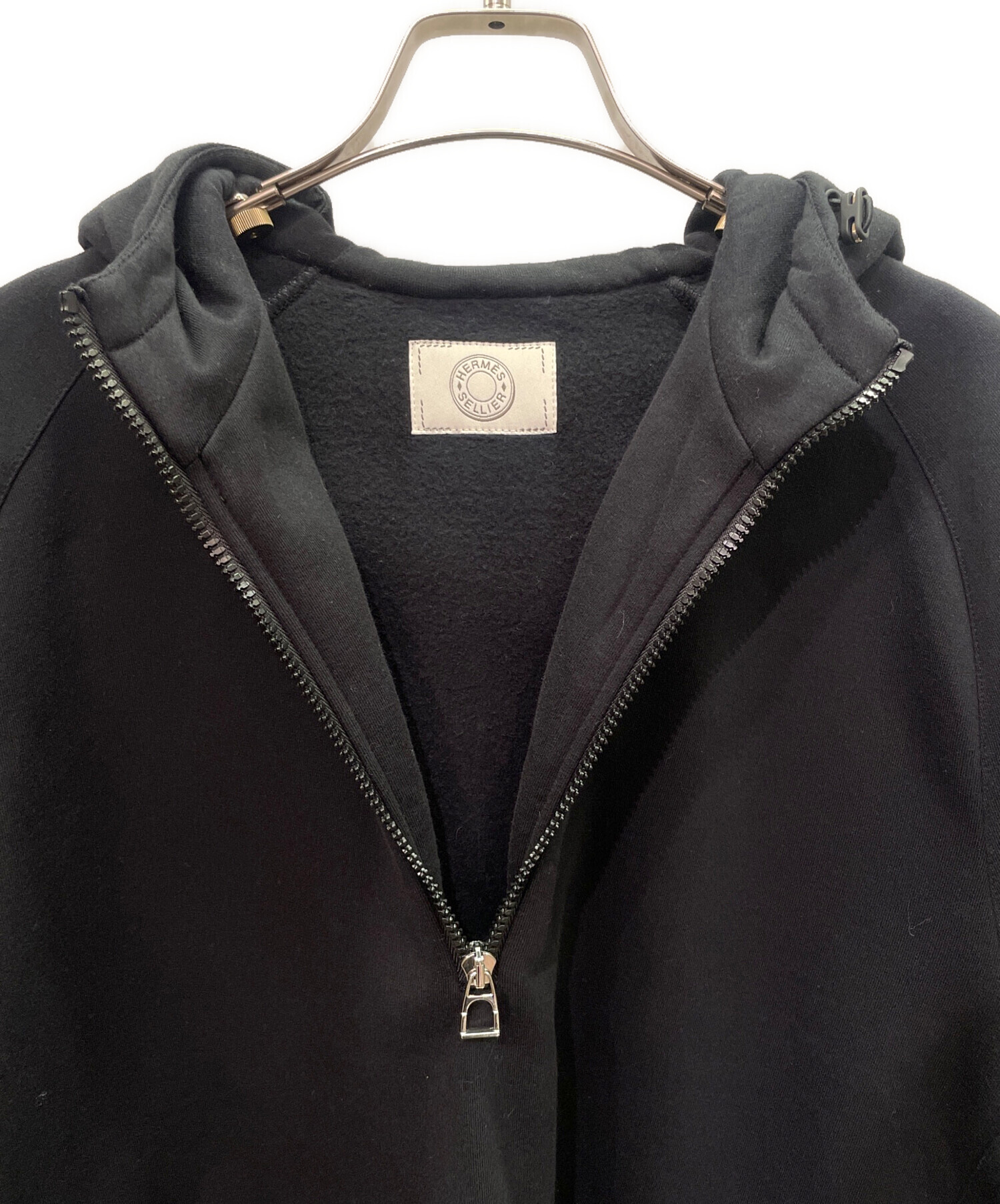 HERMES エルメス パーカー 長袖 セリエボタン　ハーフジップ　フード　M HERMES エルメス メンズ セリエ ボタン ハーフジップ スウェット