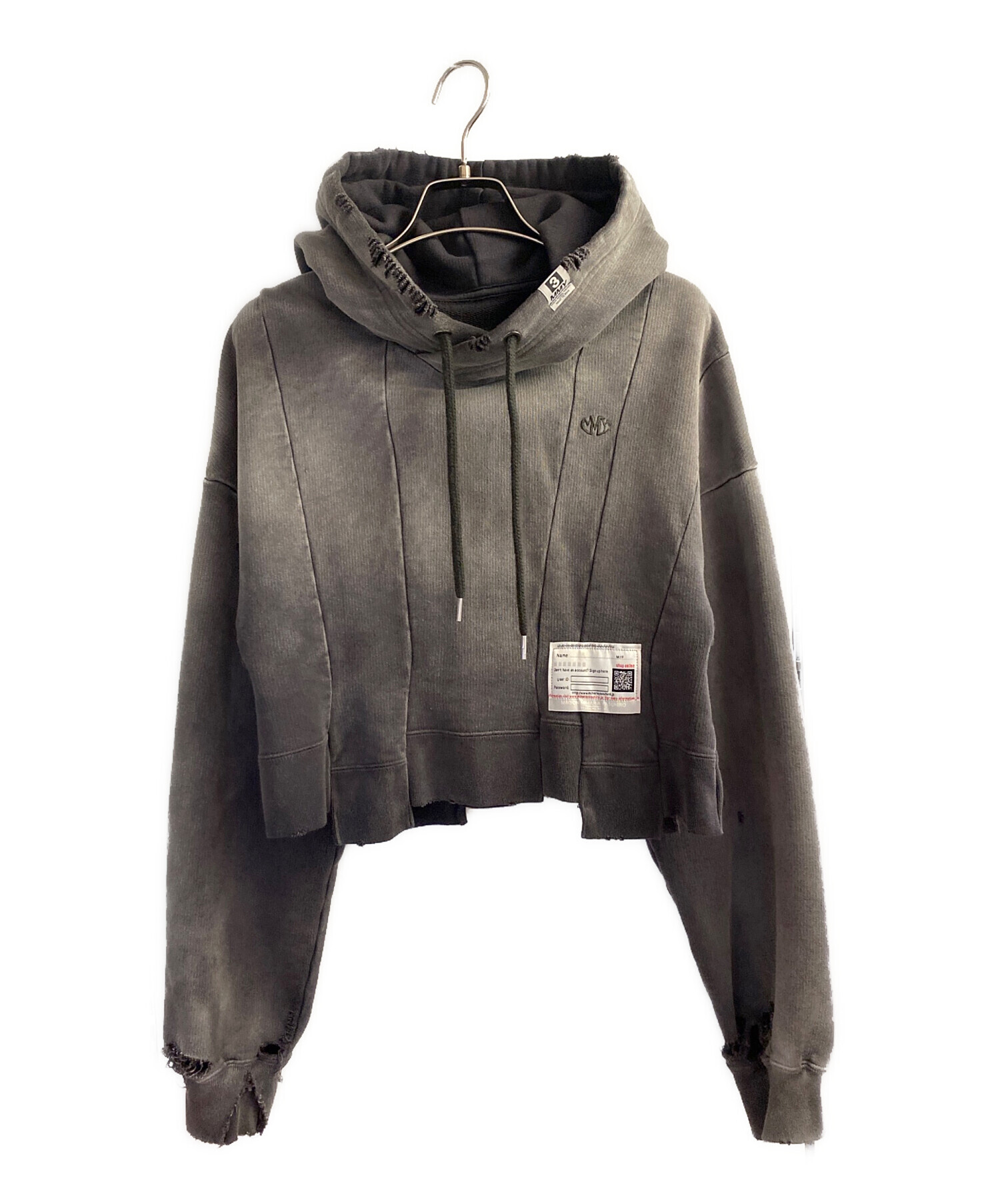 ■ 48340★メゾンミハラヤスヒロ ショート丈ジップ　クロップドパーカー * 中古・古着通販】Maison MIHARA YASUHIRO (メゾン ミハラ ヤスヒロ