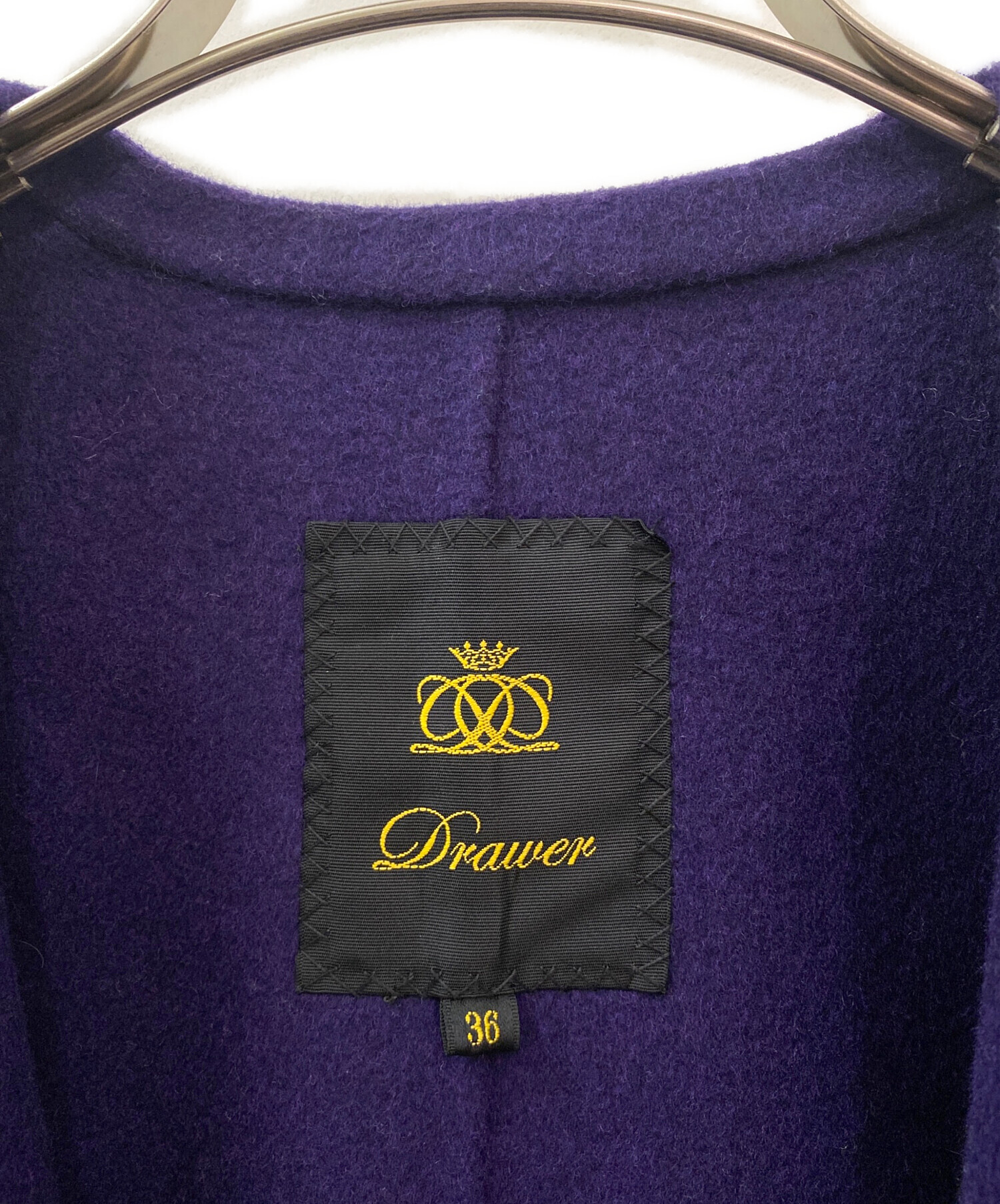 中古・古着通販】DRAWER (ドゥロワー) ガウンコート パープル サイズ