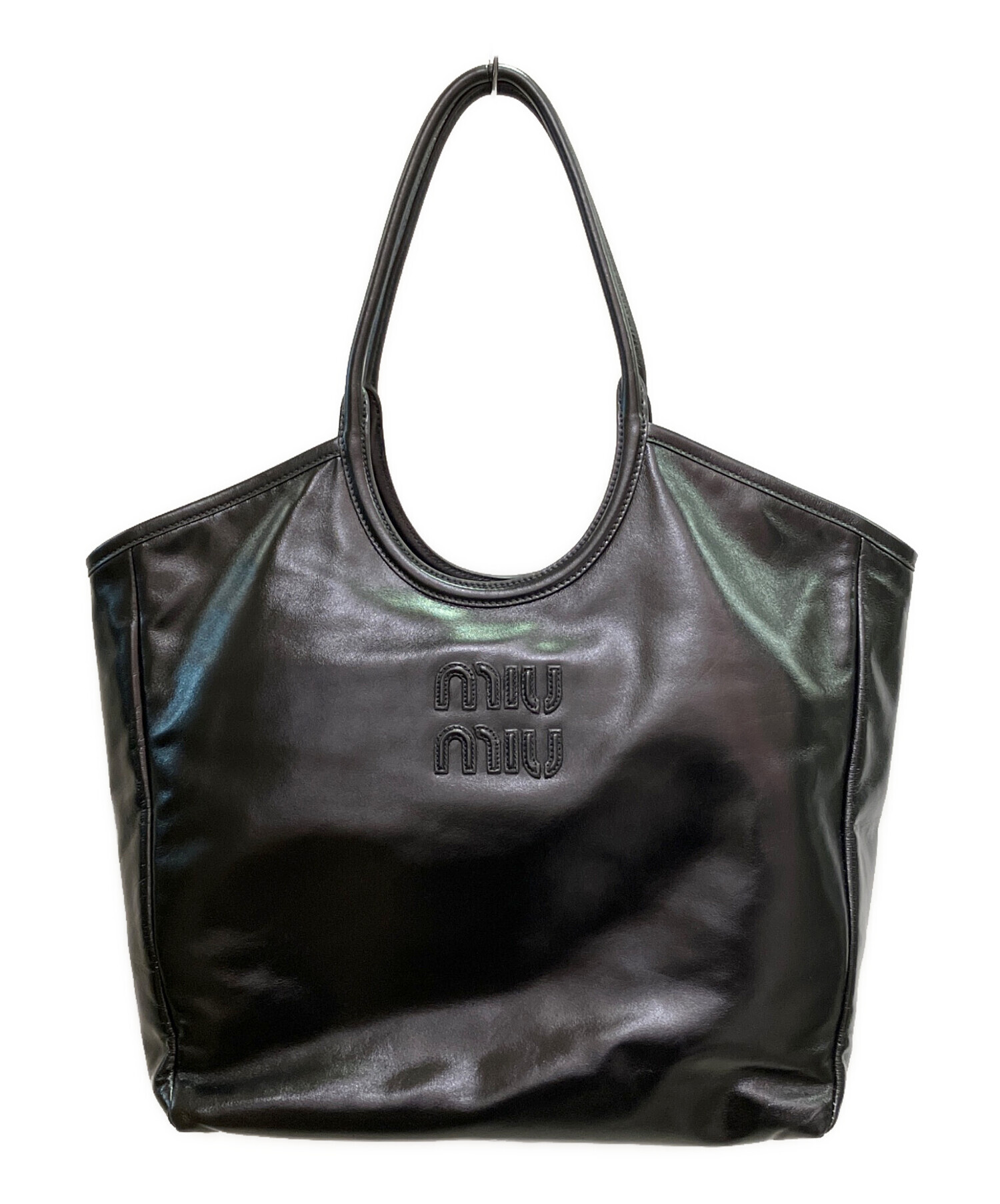 中古・古着通販】MIU MIU (ミュウミュウ) lvy レザーバッグ ブラック
