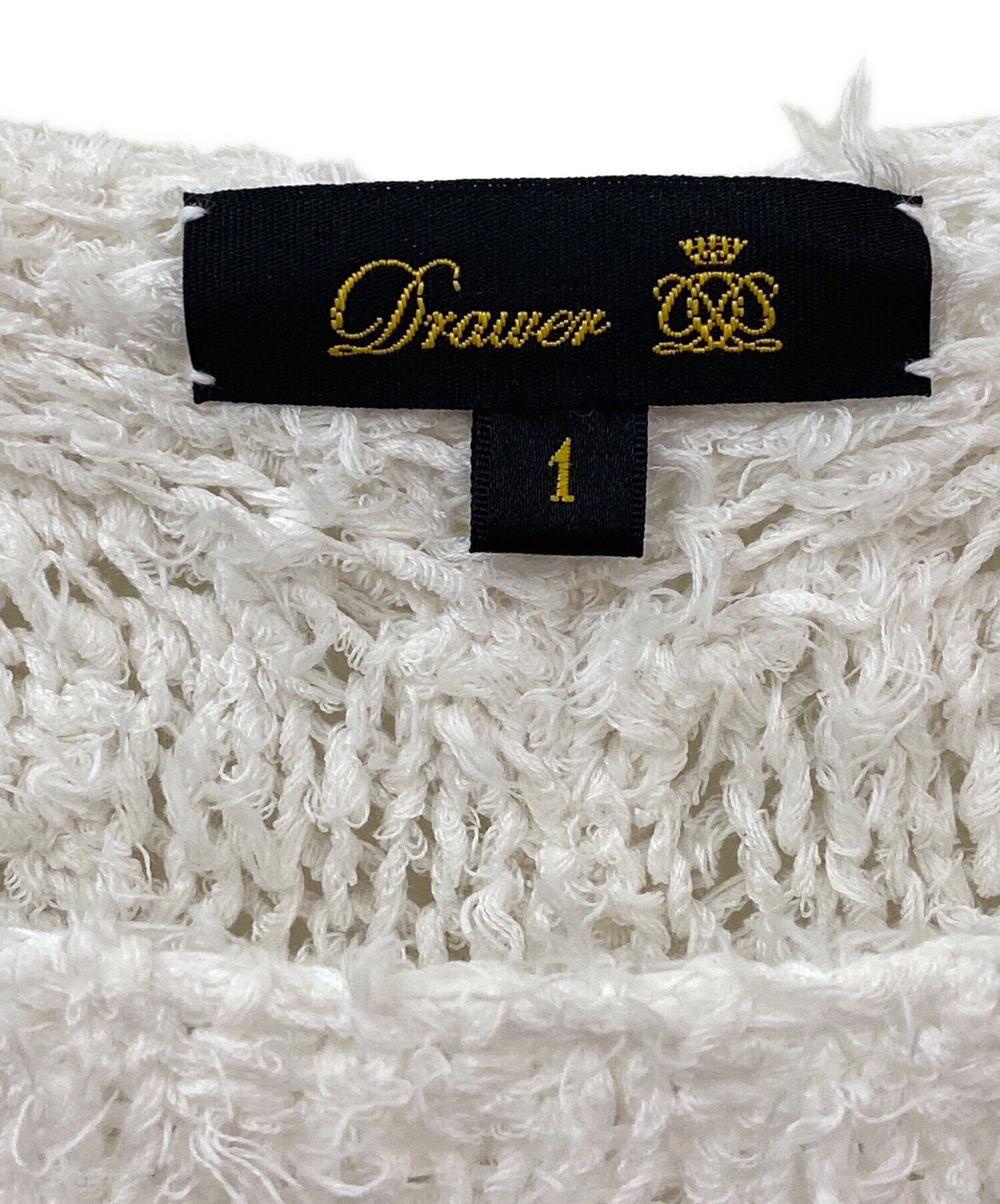 Drawerドゥロワー★18Gフクレジャガードノースリーブニット ジャガードノースリーブニット ―ウォッシャブル―