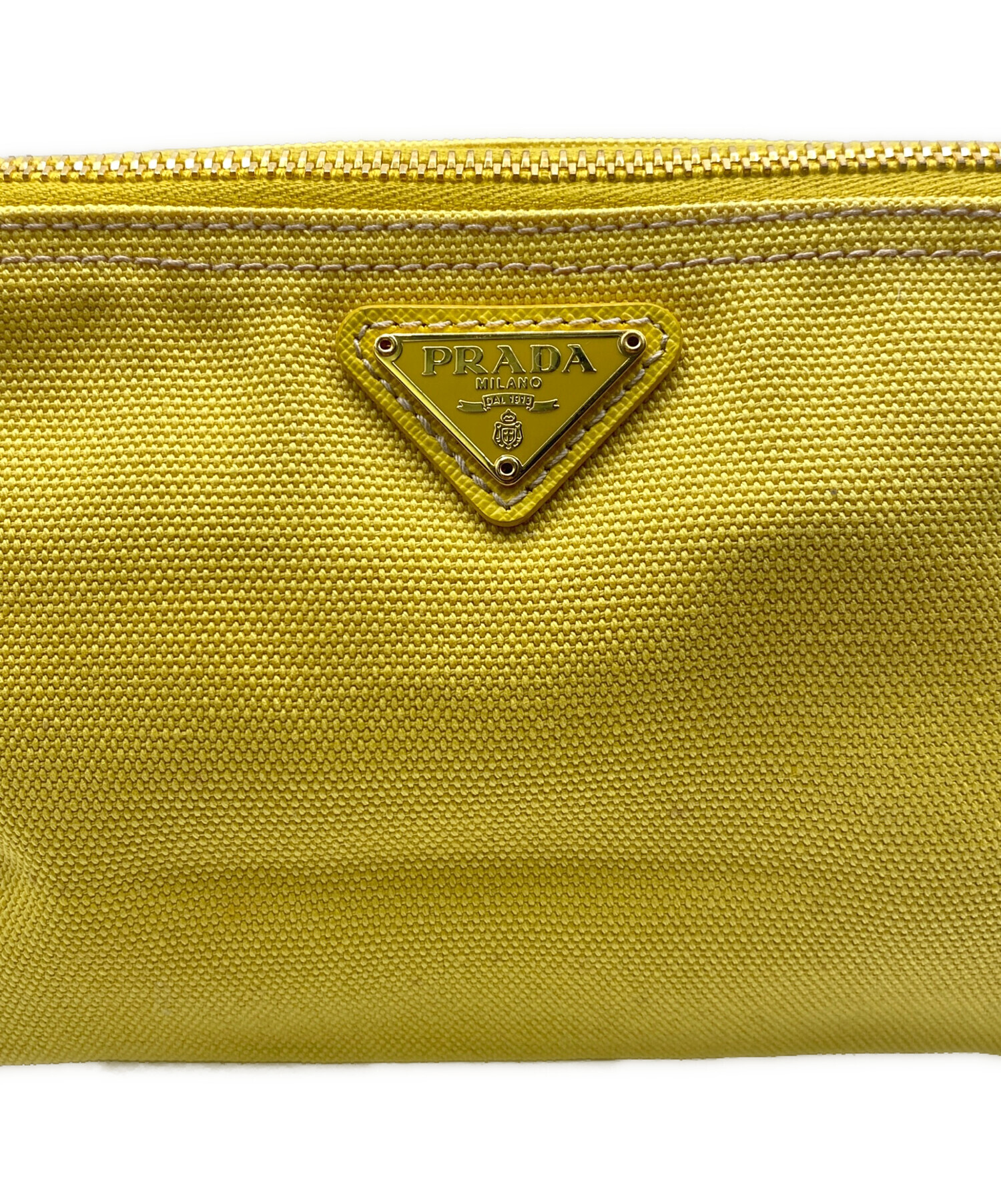 中古・古着通販】PRADA (プラダ) トライアングルロゴキャンバスポーチ