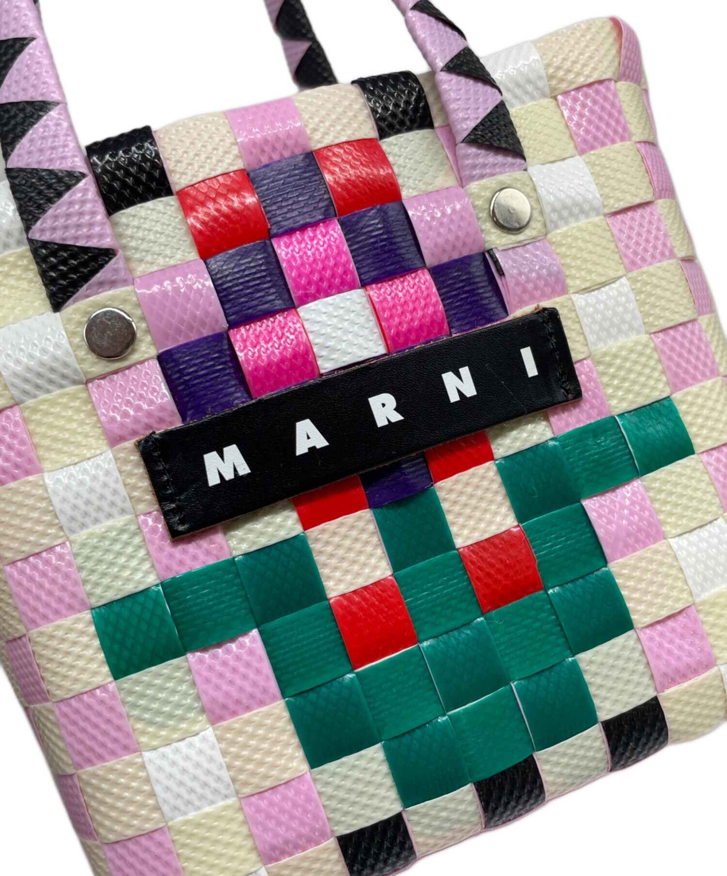 MARNI マルニ ショルダーバッグ  ピンク 【古着】【中古】【送料無料】 中古・古着通販】MARNI (マルニ) バスケッドバッグ マルチカラー