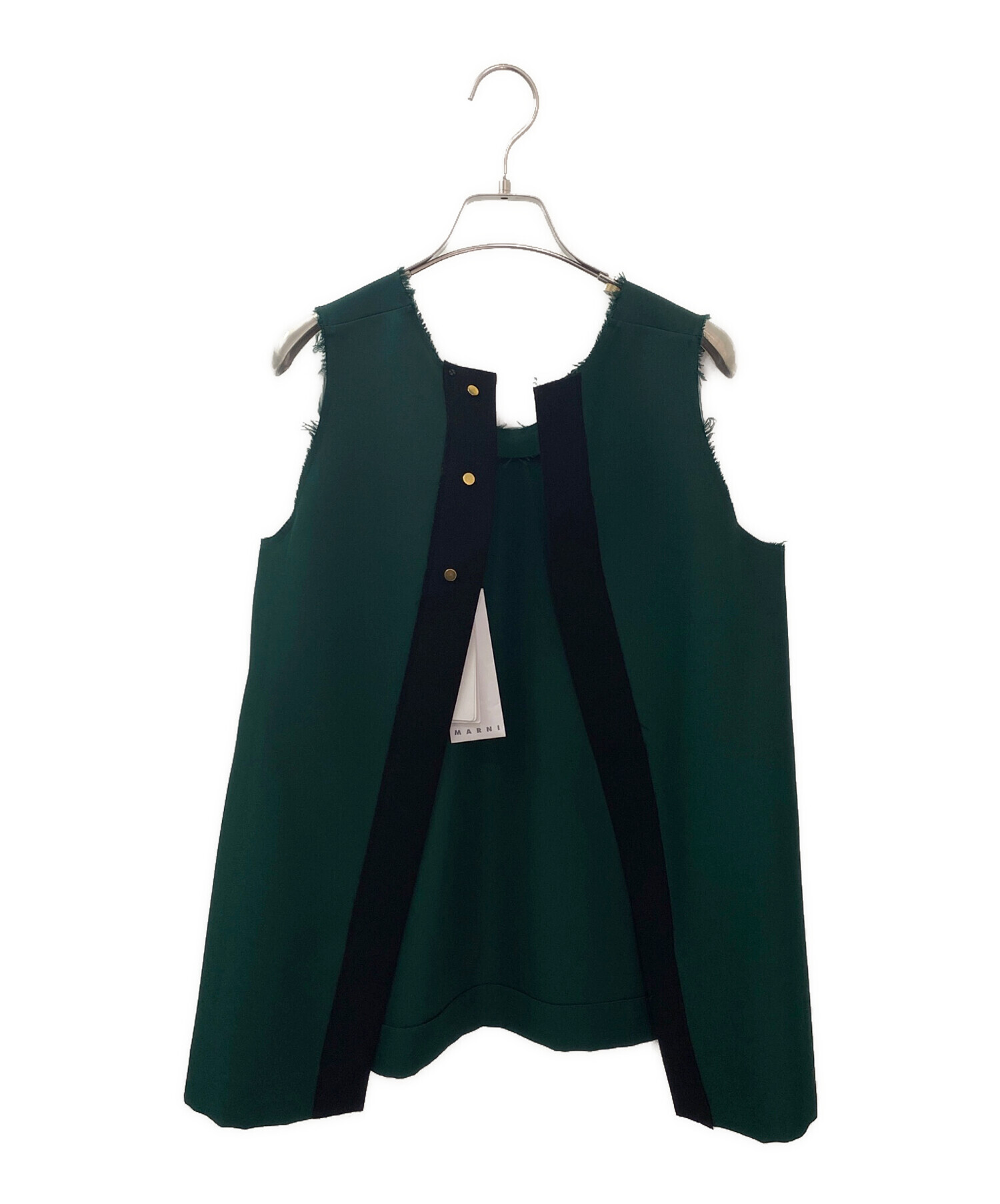 中古・古着通販】MARNI (マルニ) ノースリーブブラウス グリーン 