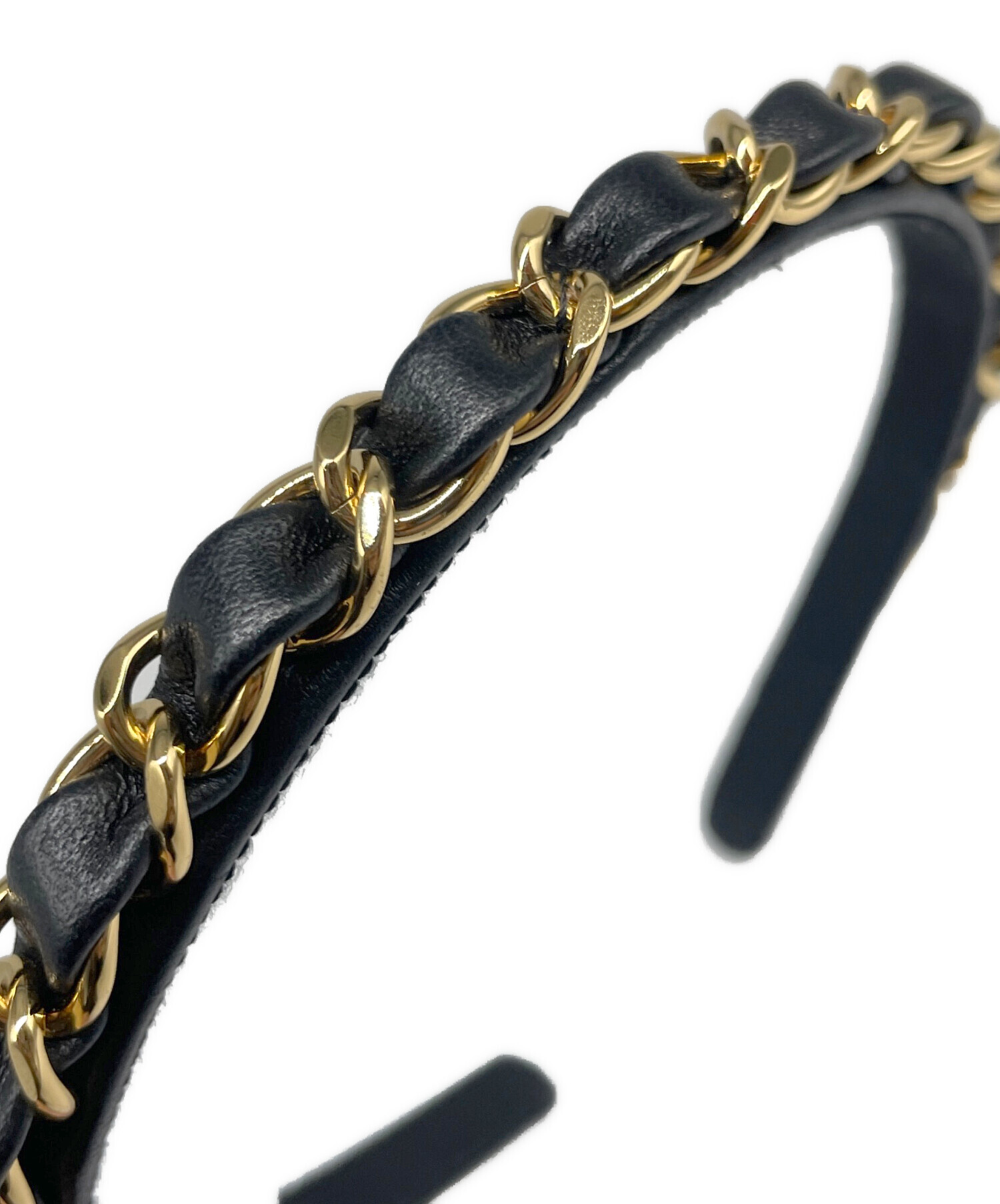 中古・古着通販】CHANEL (シャネル) ラムスキン カチューシャ ブラック