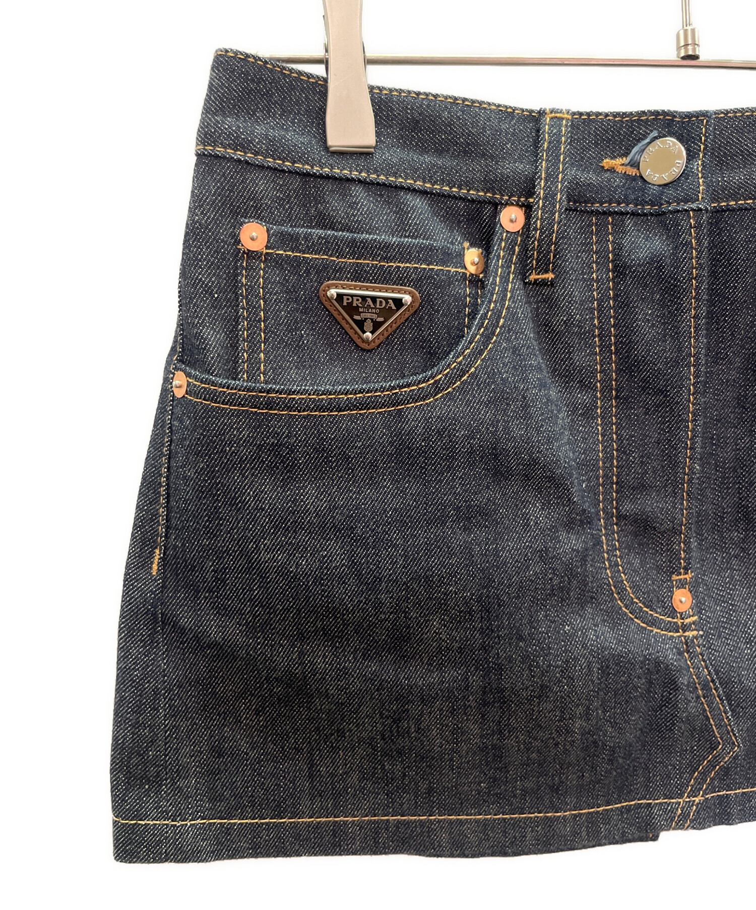 中古・古着通販】PRADA (プラダ) デニムスカート インディゴ サイズ:38