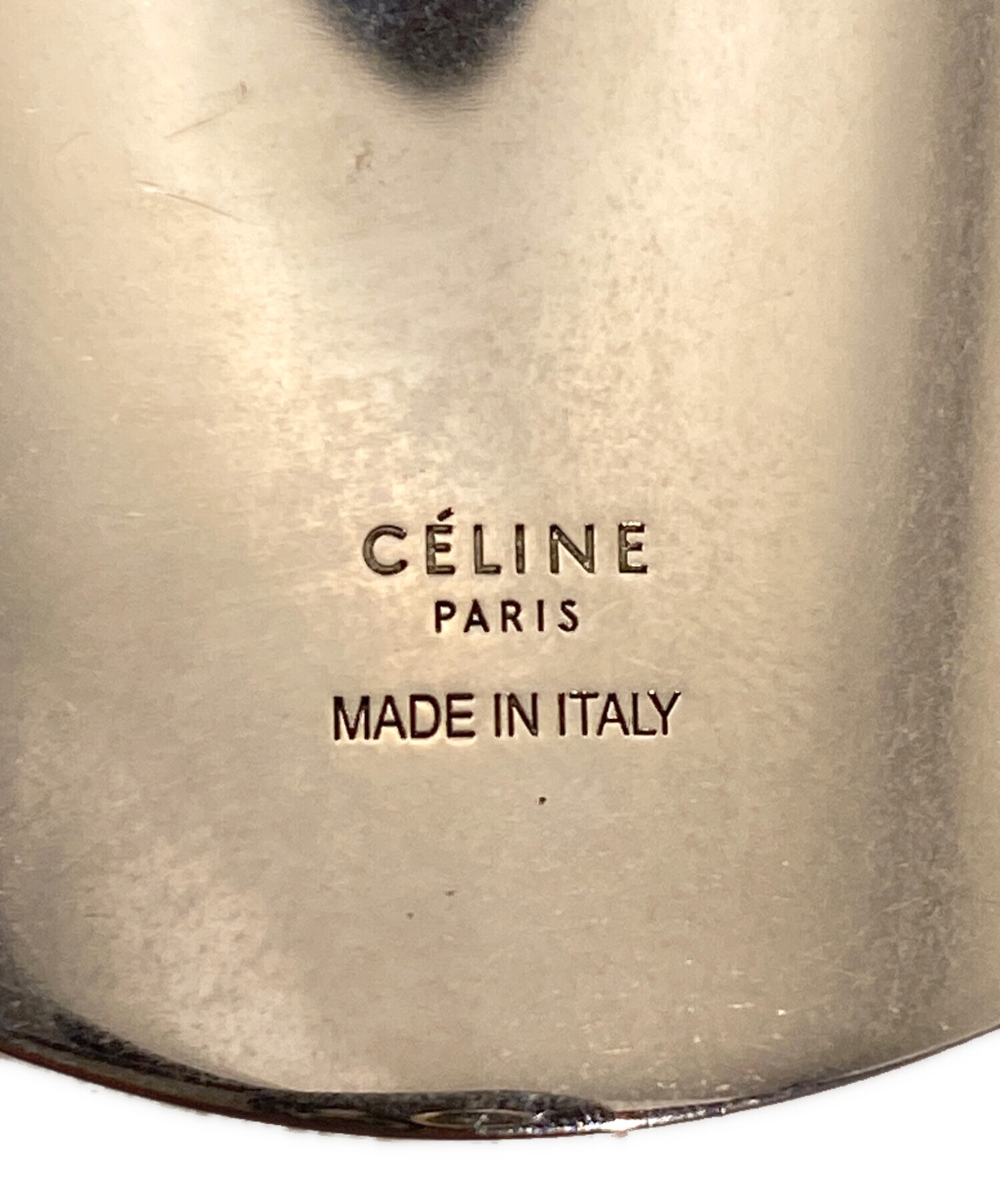 CELINE シルバー ピアス 片耳 CELINE セリーヌ メンズ ノットスモールフープ ピアス シルバー