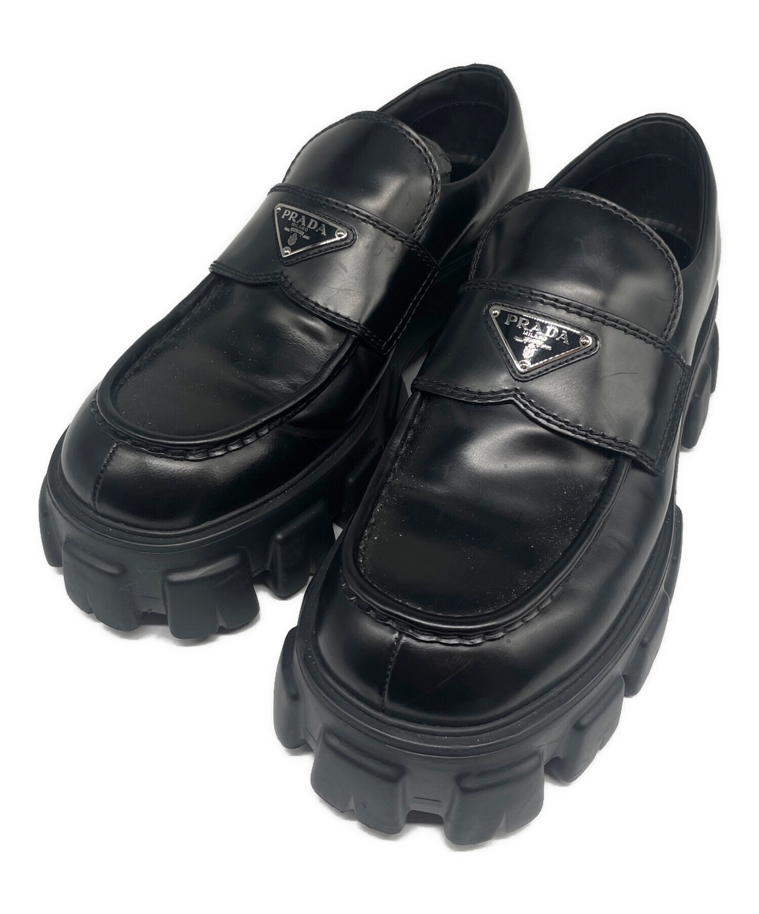 中古・古着通販】PRADA (プラダ) ブラッシュドレザー モノリス