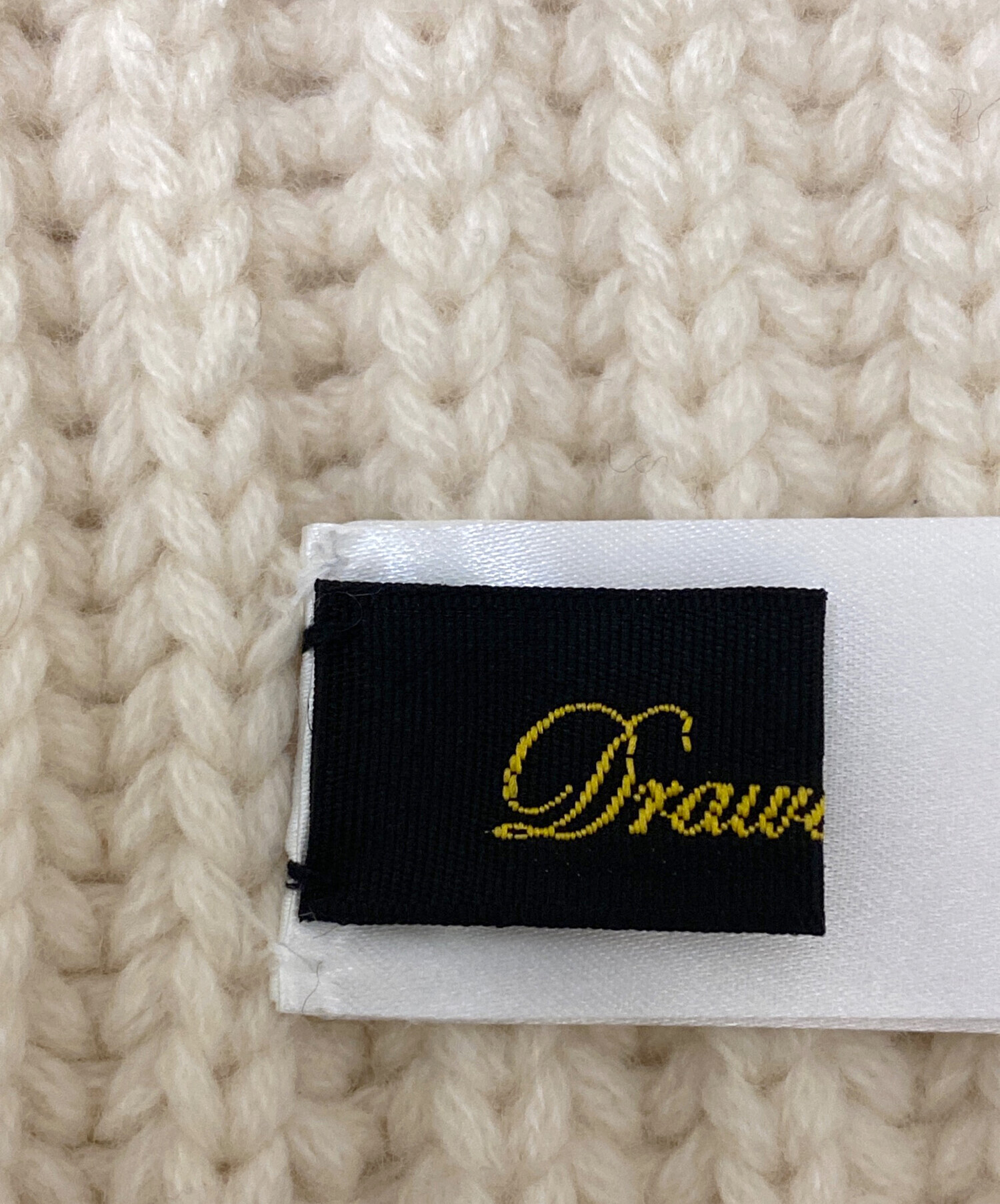 【Drawerドゥロワー】畦編み ニット キャップカシミヤ100％ /ベージュ 中古・古着通販】DRAWER (ドゥロワー) カシミヤニット帽 ベージュ