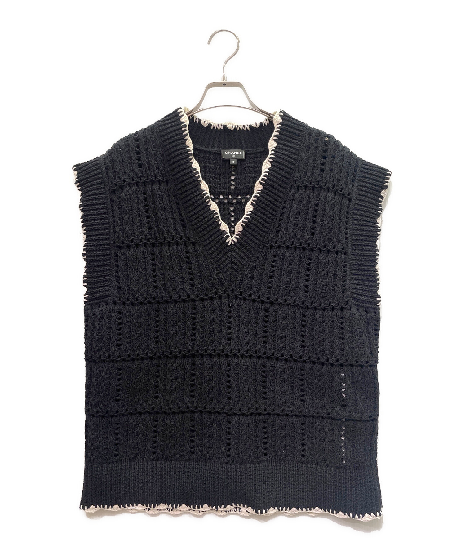 中古・古着通販】CHANEL (シャネル) ニットベスト ブラック サイズ:38