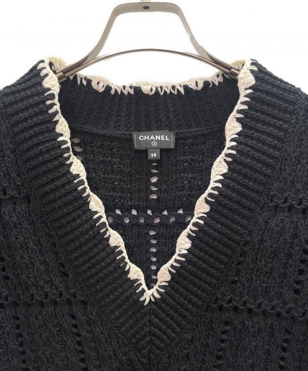中古・古着通販】CHANEL (シャネル) ニットベスト ブラック サイズ:38