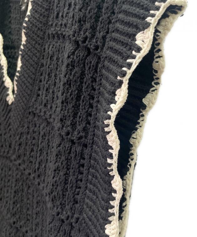 CHANEL ニットベスト ベージュ・黒 中古・古着通販】CHANEL (シャネル) ニットベスト ブラック サイズ:38