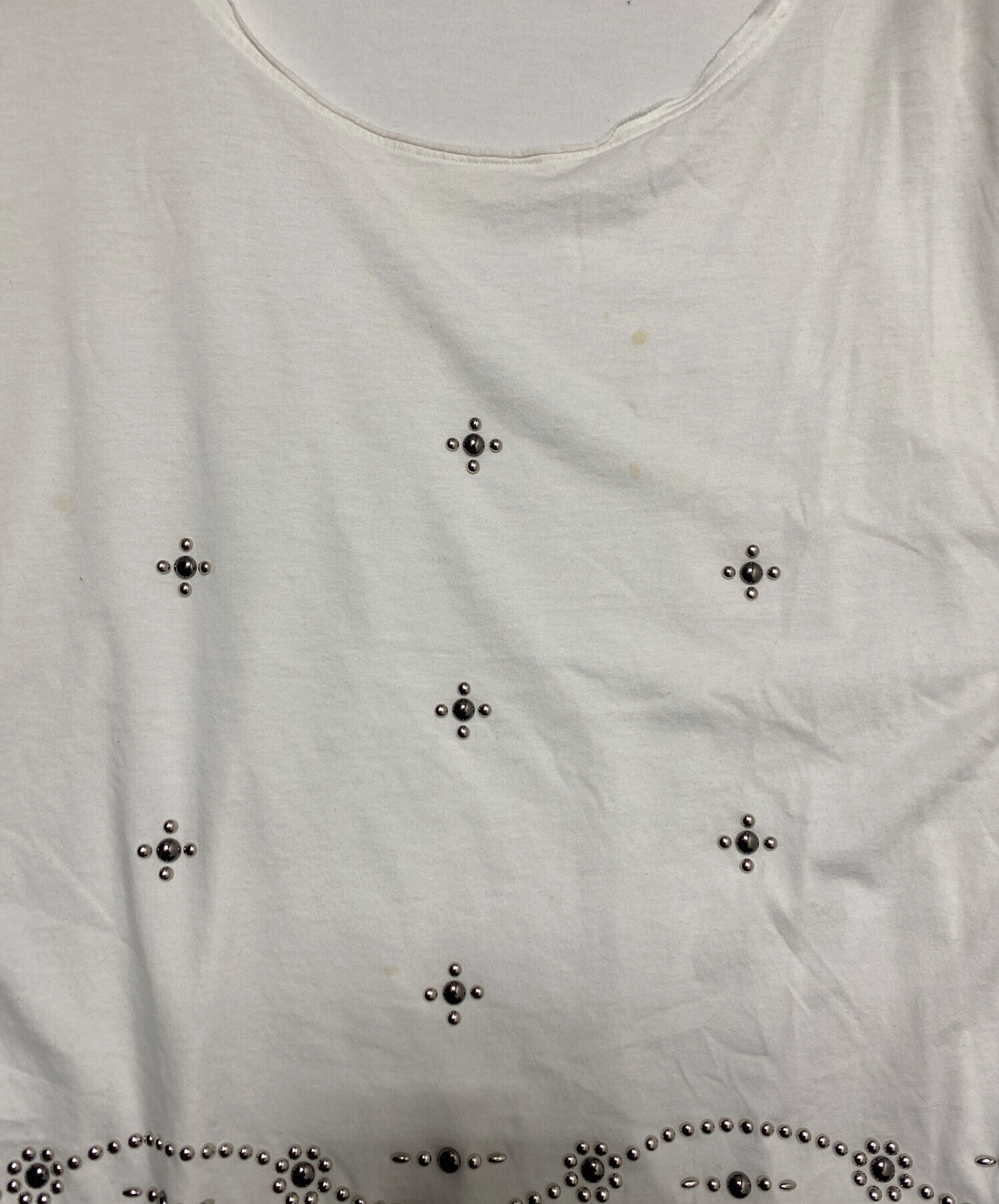 中古・古着通販】DAIRIKU (ダイリク) Waist Studs Wide-Neck Tee