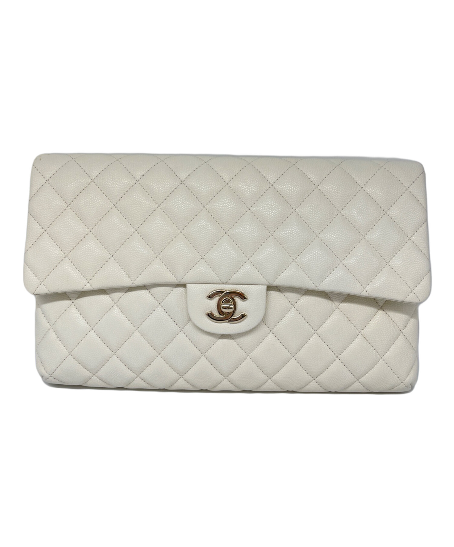中古・古着通販】CHANEL (シャネル) キャビアスキン クラッチバッグ