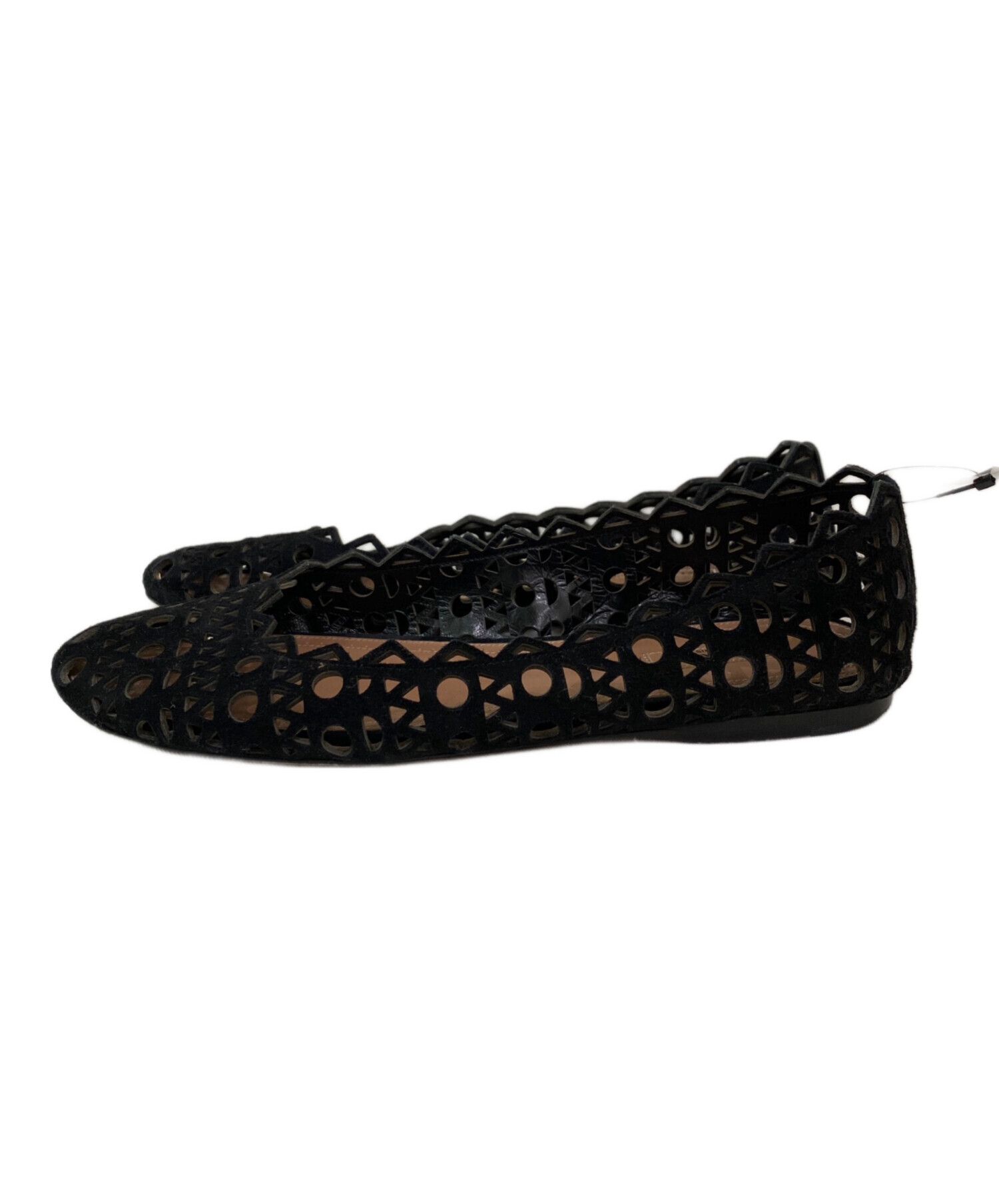 中古・古着通販】ALAIA (アライア) フラットレザーパンプス ブラック