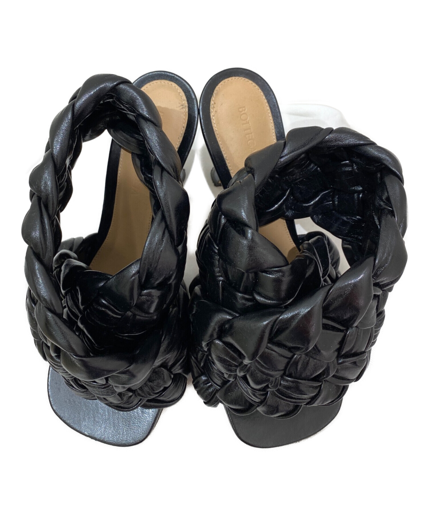 新品　Bottega Veneta イントレチャートミュール　黒　37サイズ 中古・古着通販】BOTTEGA VENETA (ボッテガベネタ) イントレチャート
