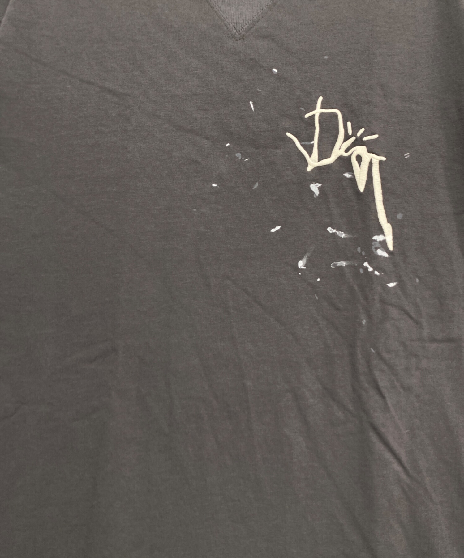 中古・古着通販】Dior (ディオール) 刺繍ロゴTシャツ ライトグレー