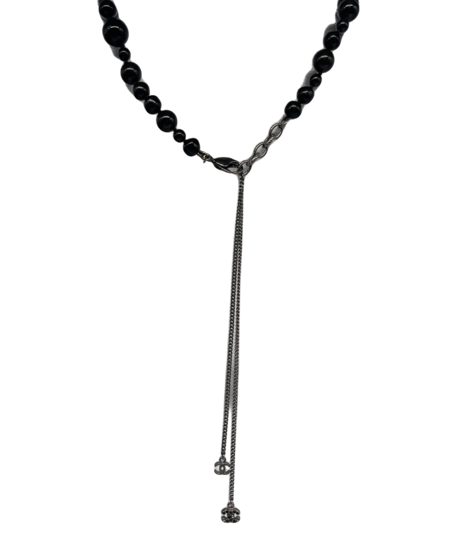 CHANEL ブラック チェーンネックレス 中古・古着通販】CHANEL (シャネル) ロングチェーンネックレス