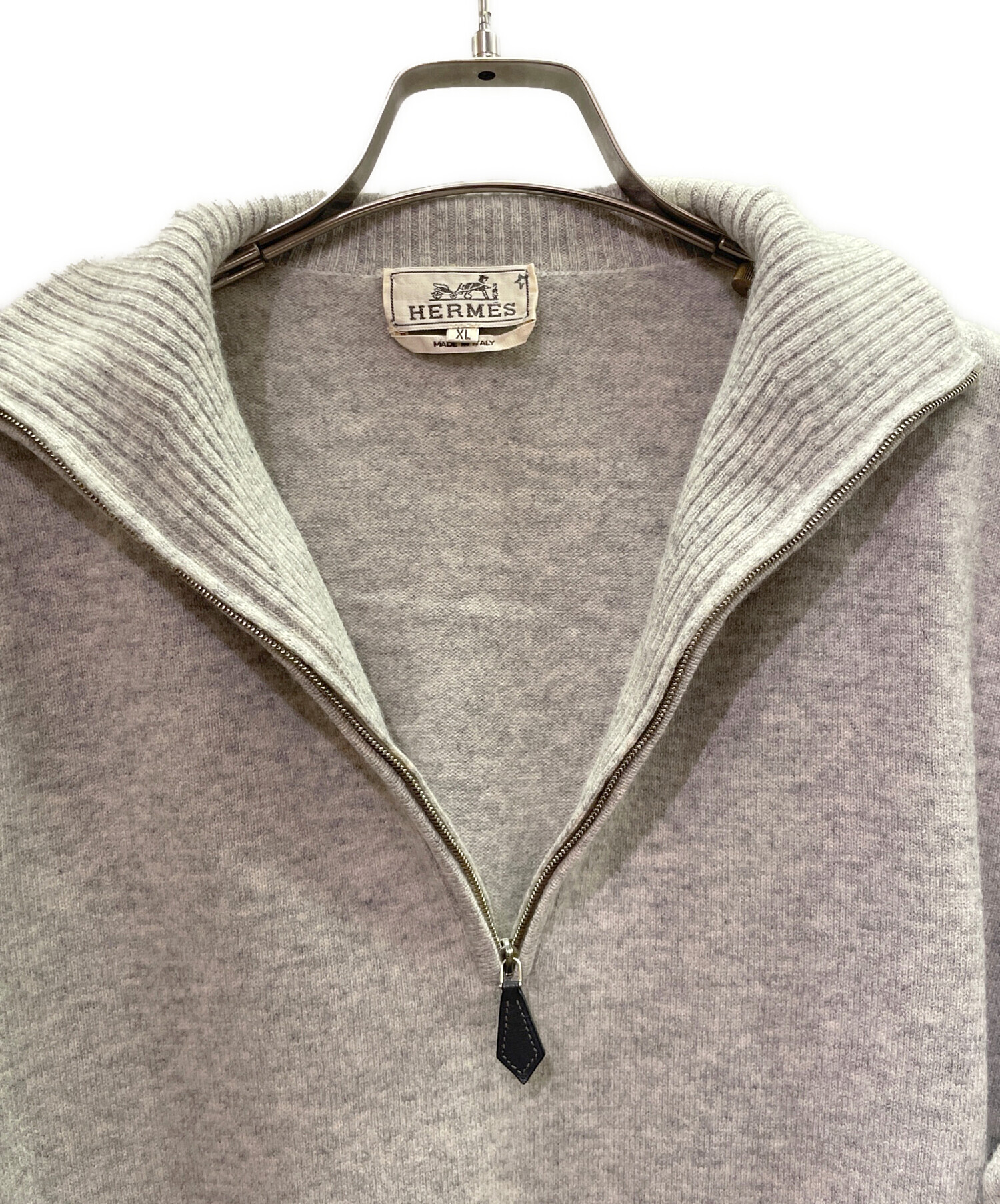 中古・古着通販】HERMES (エルメス) カシミヤ混ハーフジップニット