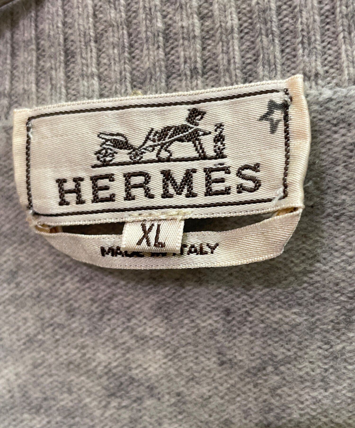 中古・古着通販】HERMES (エルメス) カシミヤ混ハーフジップニット