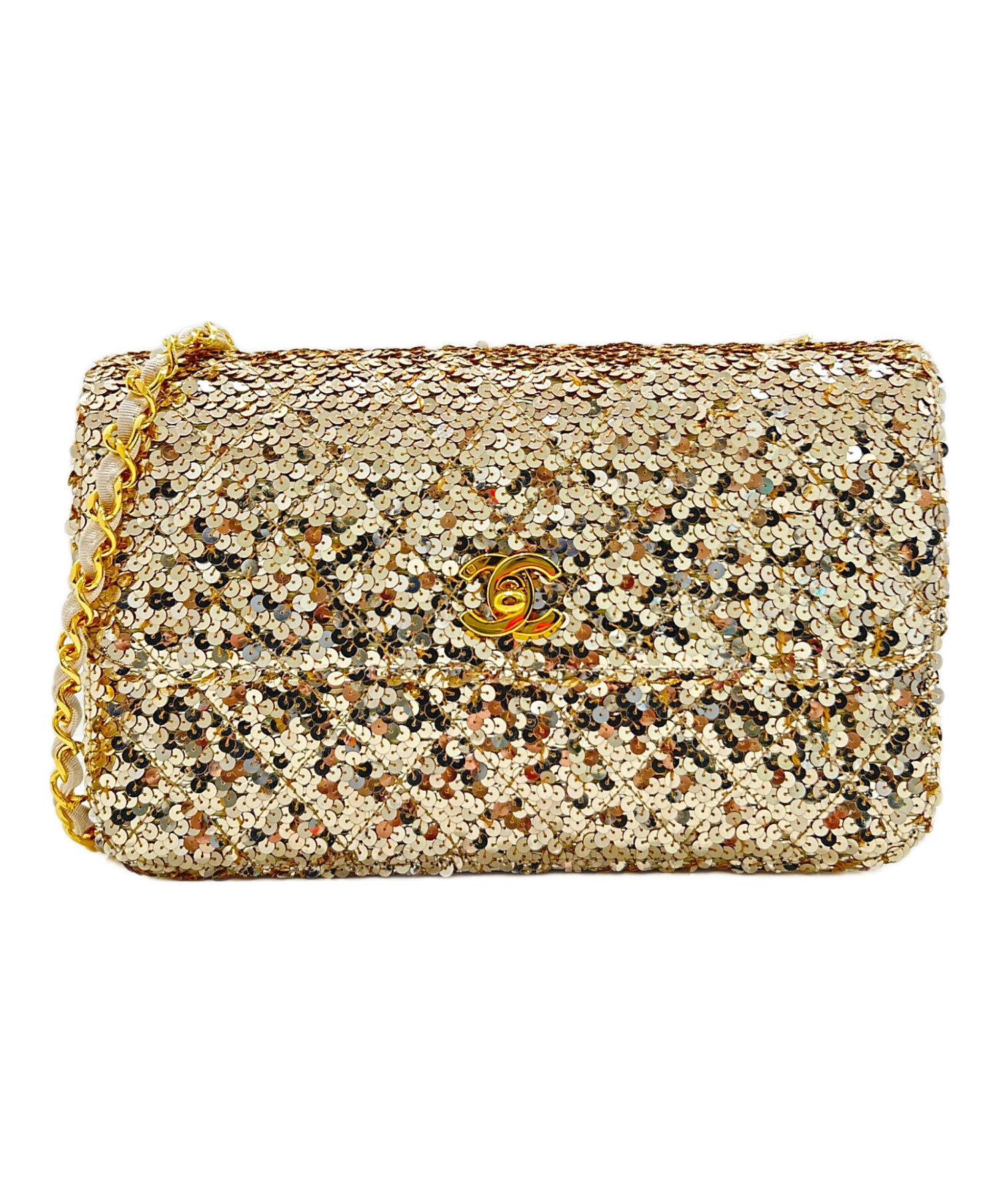 美品⭐︎ シャネル CHANEL スパンコール　ミニ チェーンショルダー　ココ 中古・古着通販】CHANEL (シャネル) Sequin Chain Shoulder Bag