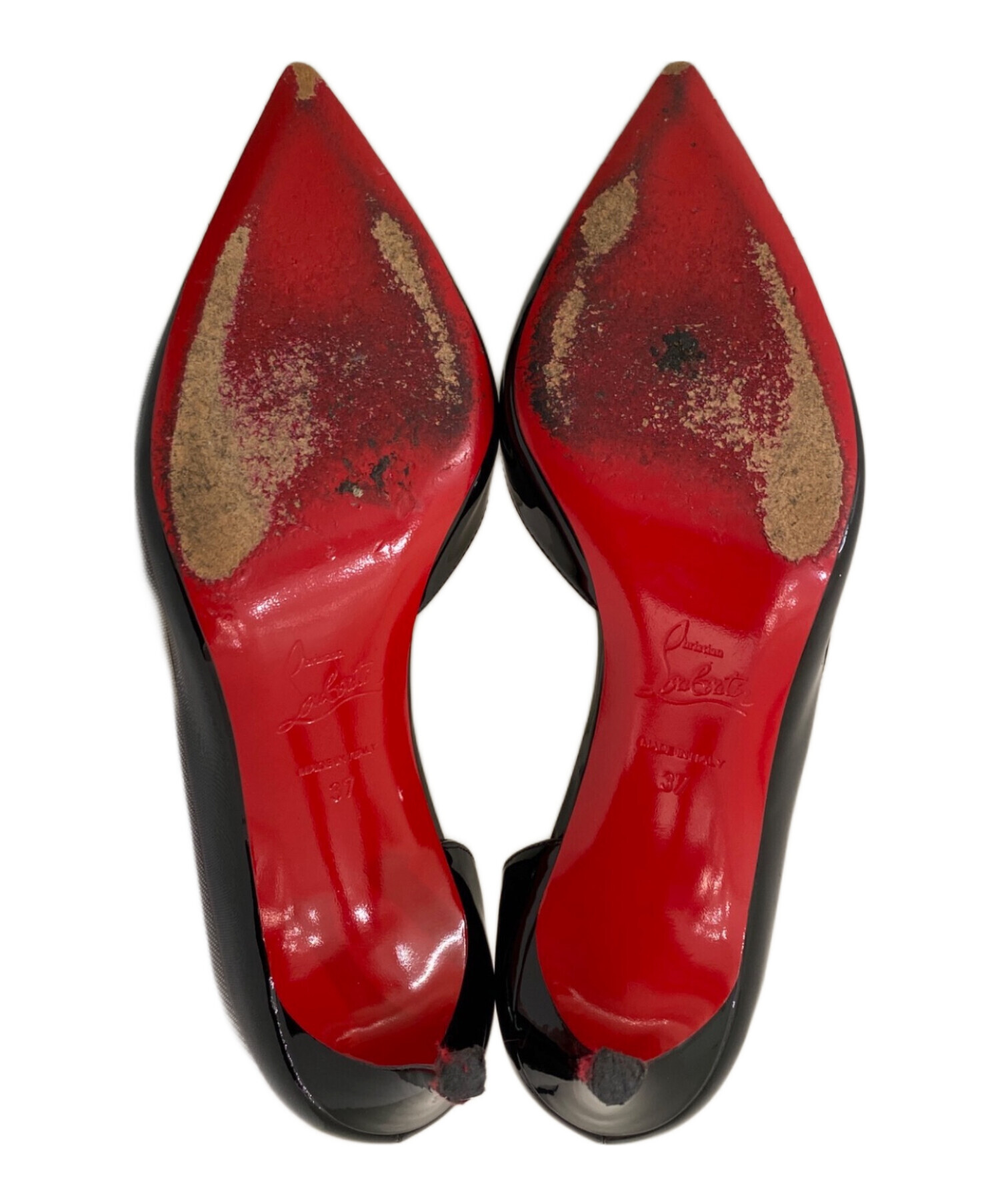 Christian Louboutin クリスチャンルブタン パテントパンプス黒 中古・古着通販】Christian Louboutin (クリスチャン・ルブタン