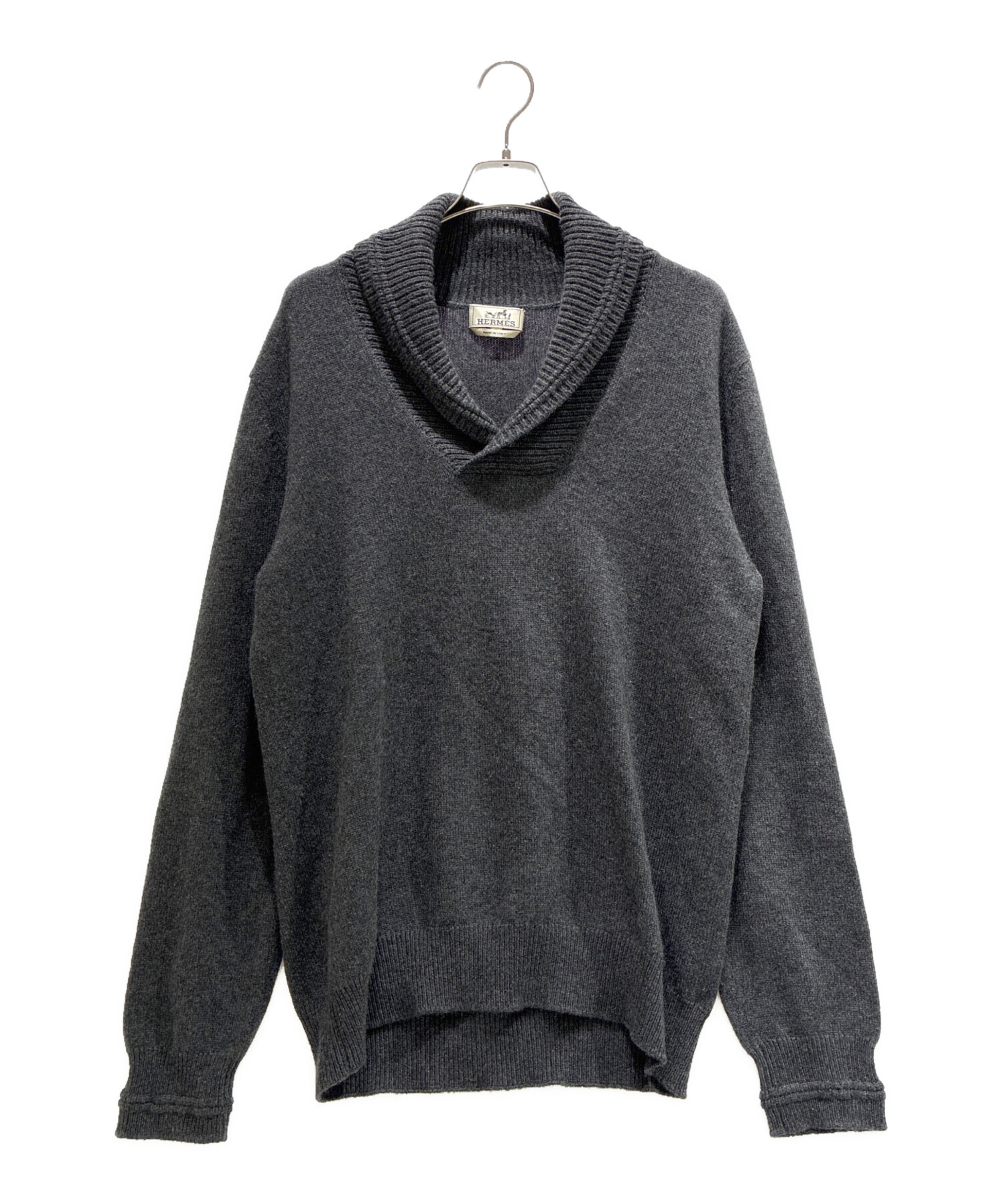 中古・古着通販】HERMES (エルメス) Cashmere Shawl Collar Knit