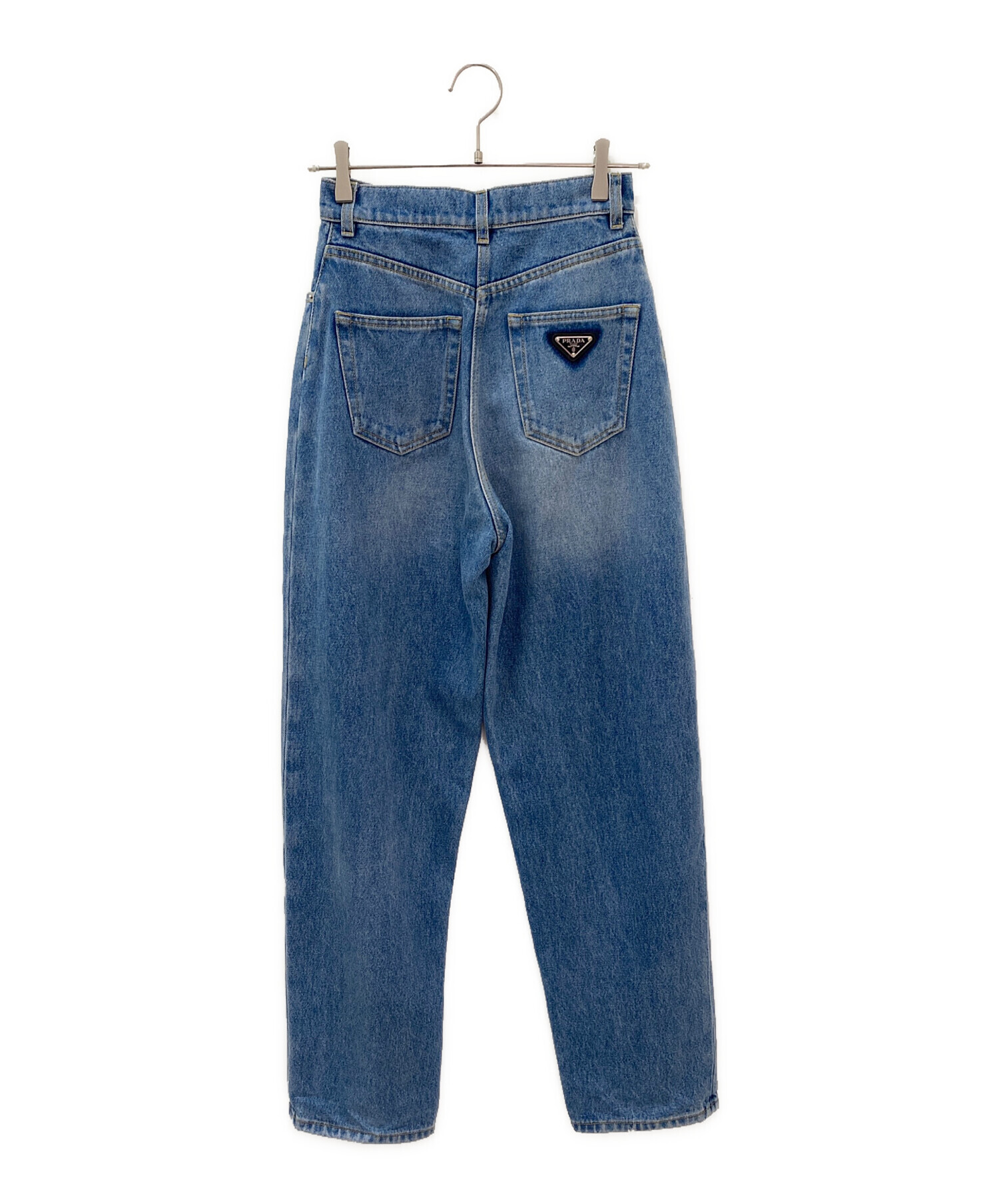 PRADA テイパード ジーンズ 美品 SALE‼️ 中古・古着通販】PRADA (プラダ) 三角プレート付 ワイドデニム