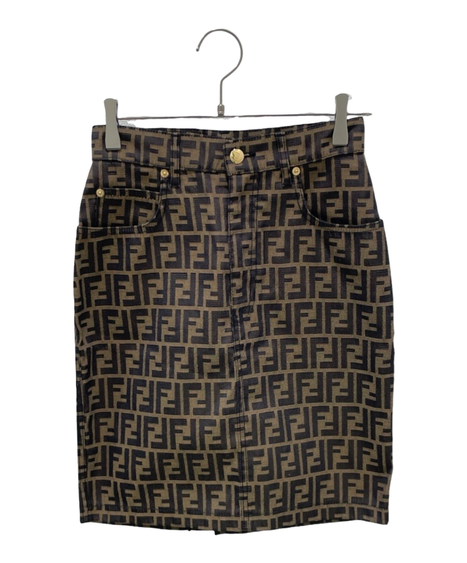 FENDI フェンディ ズッカ柄 スカート ヴィンテージ イタリア製 サイズ40 中古・古着通販】FENDI (フェンディ) ズッカ柄 コクーンスカート