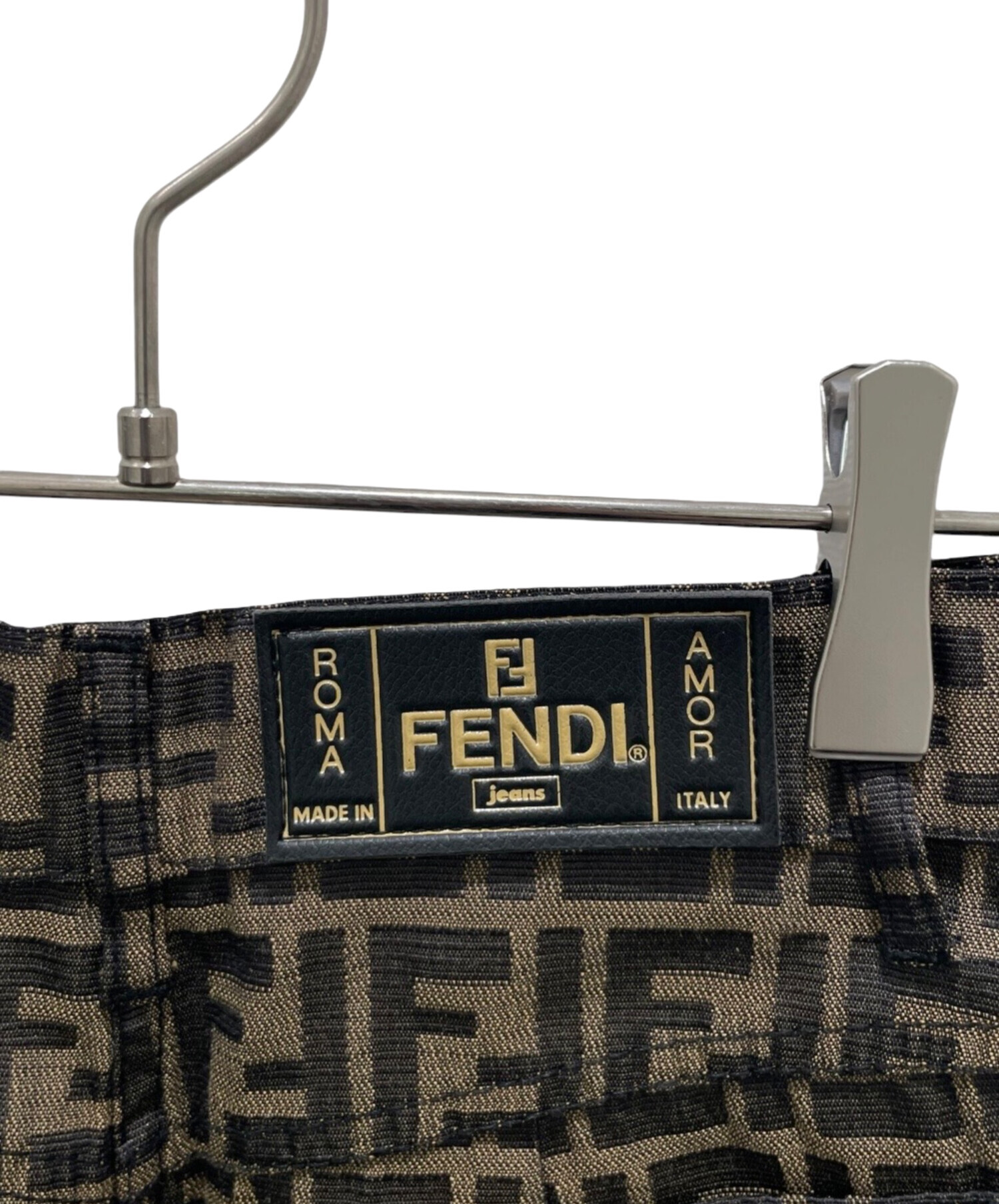 FENDI フェンディ ズッカ柄　ブラウン　スカート メリノウール　100% 中古・古着通販】FENDI (フェンディ) ズッカ柄 コクーンスカート