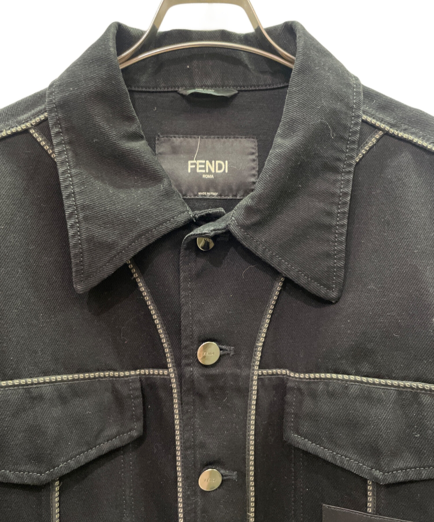 中古・古着通販】FENDI (フェンディ) ロゴレザーパッチ デニム
